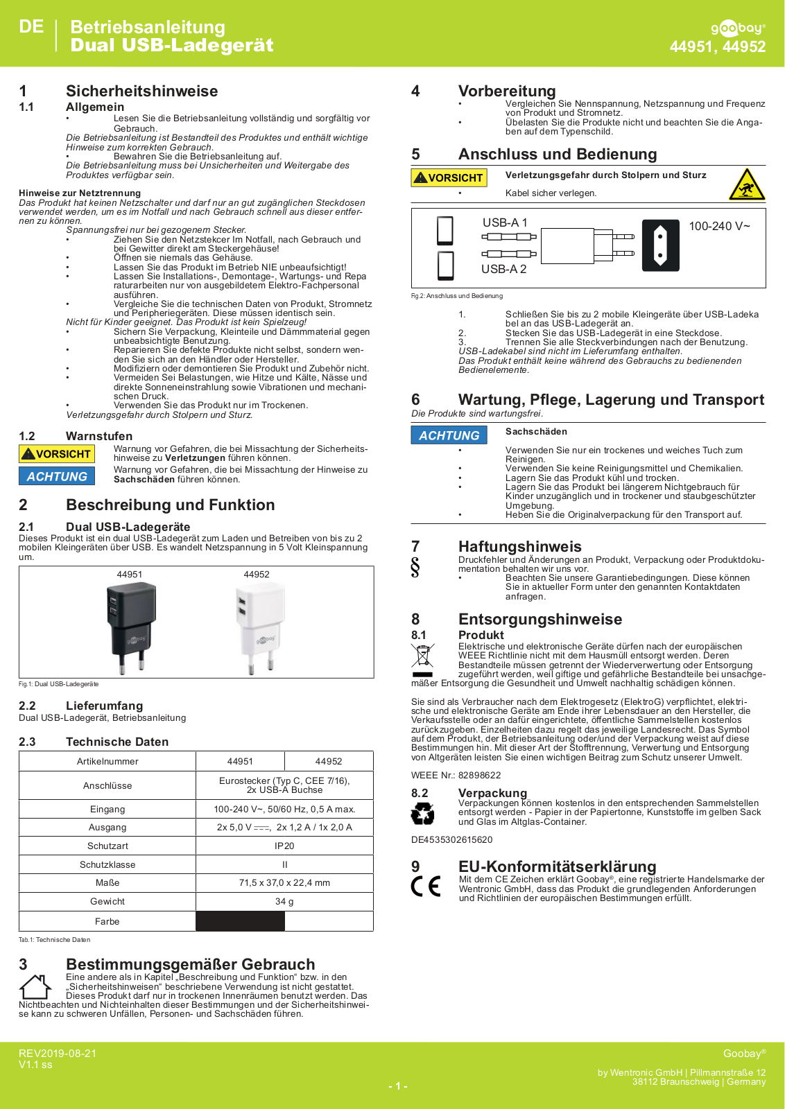 Goobay 44951, 44952 User manual