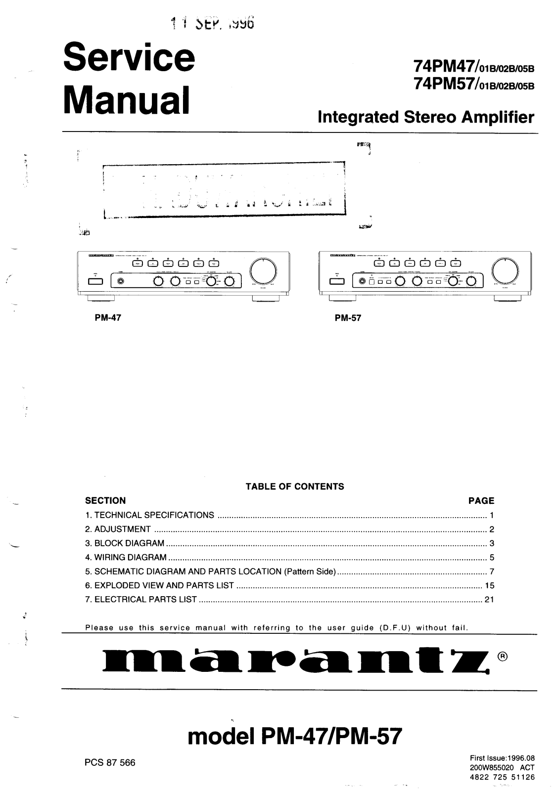 Marantz PM-57 Service manual