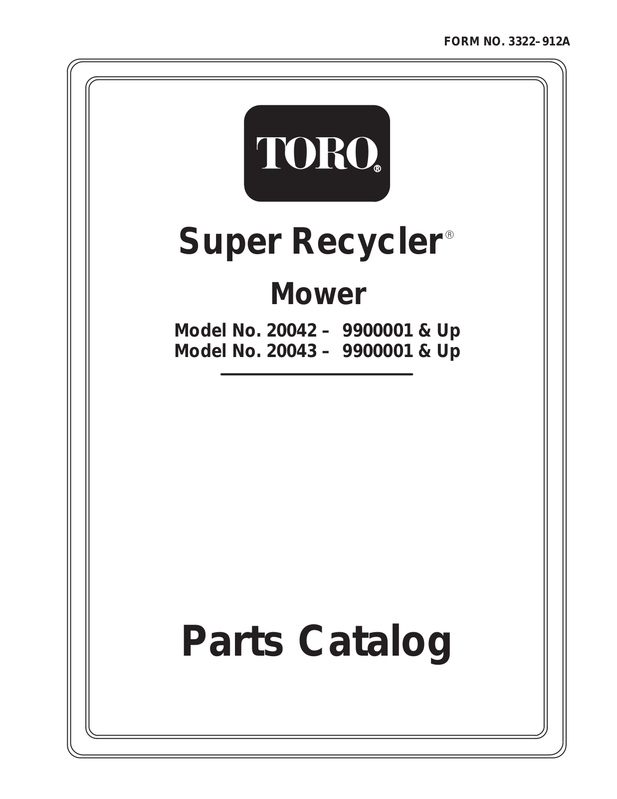 Toro 20042, 20043 Parts Catalogue