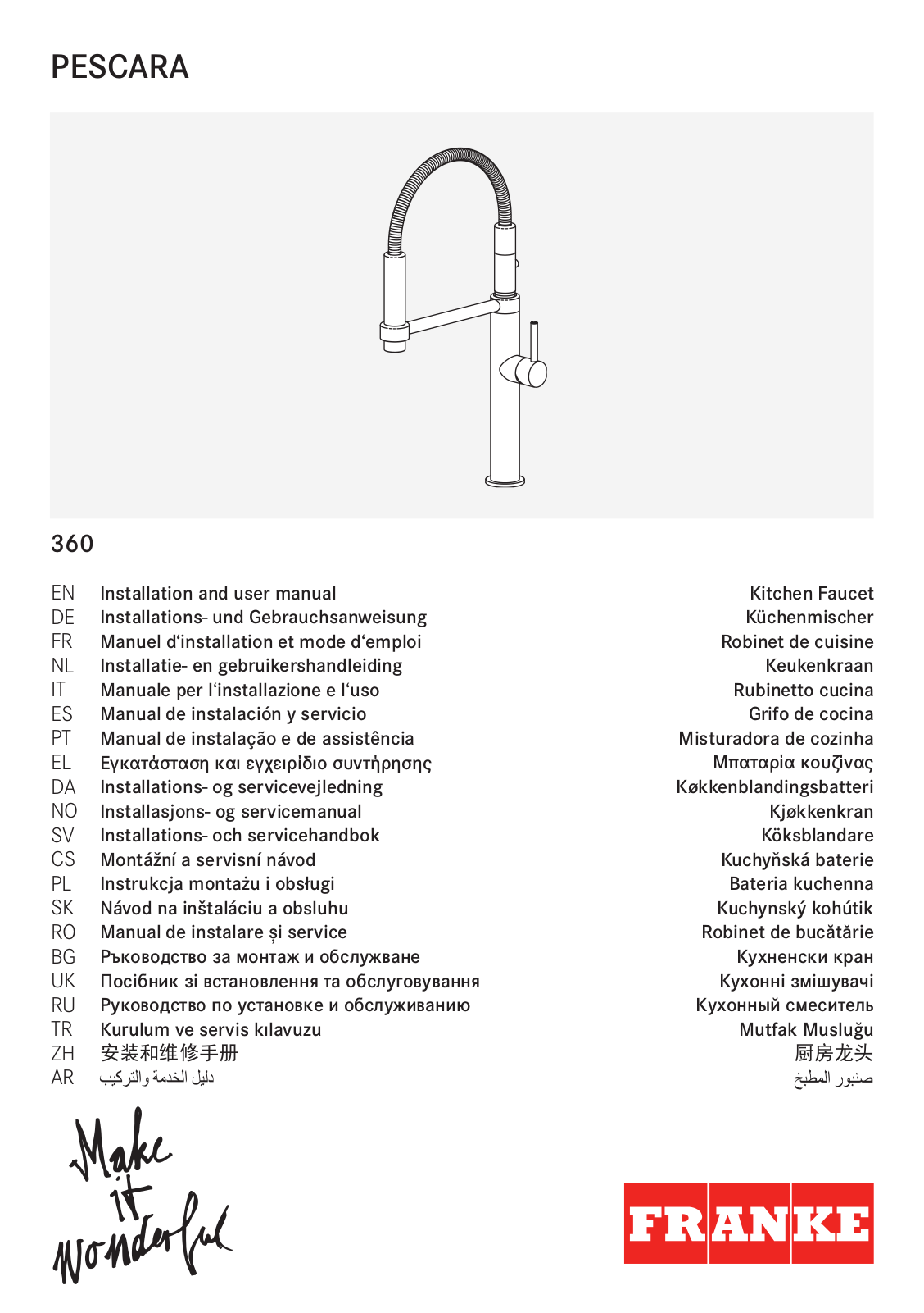 Franke PESCARA 360 Installation/Assembly Instructions - ManualMachine.com