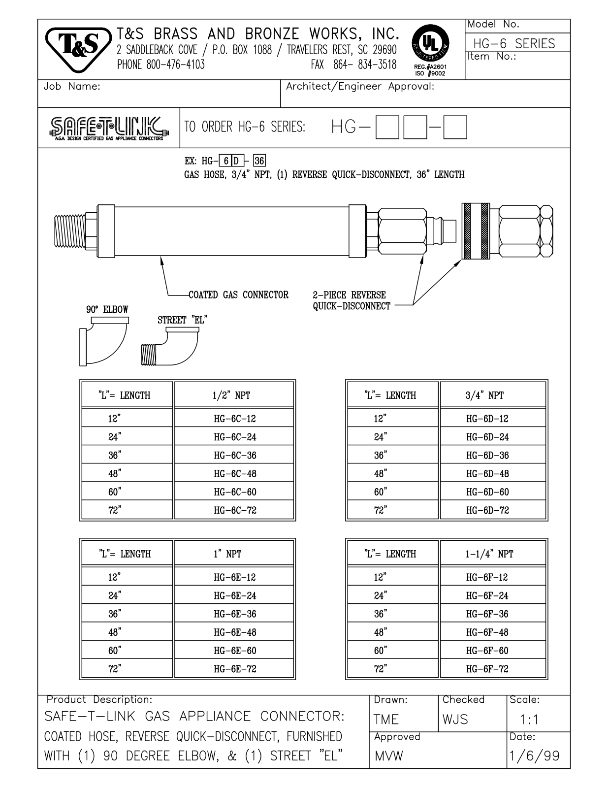 T&S Brass HG-6C-12 User Manual