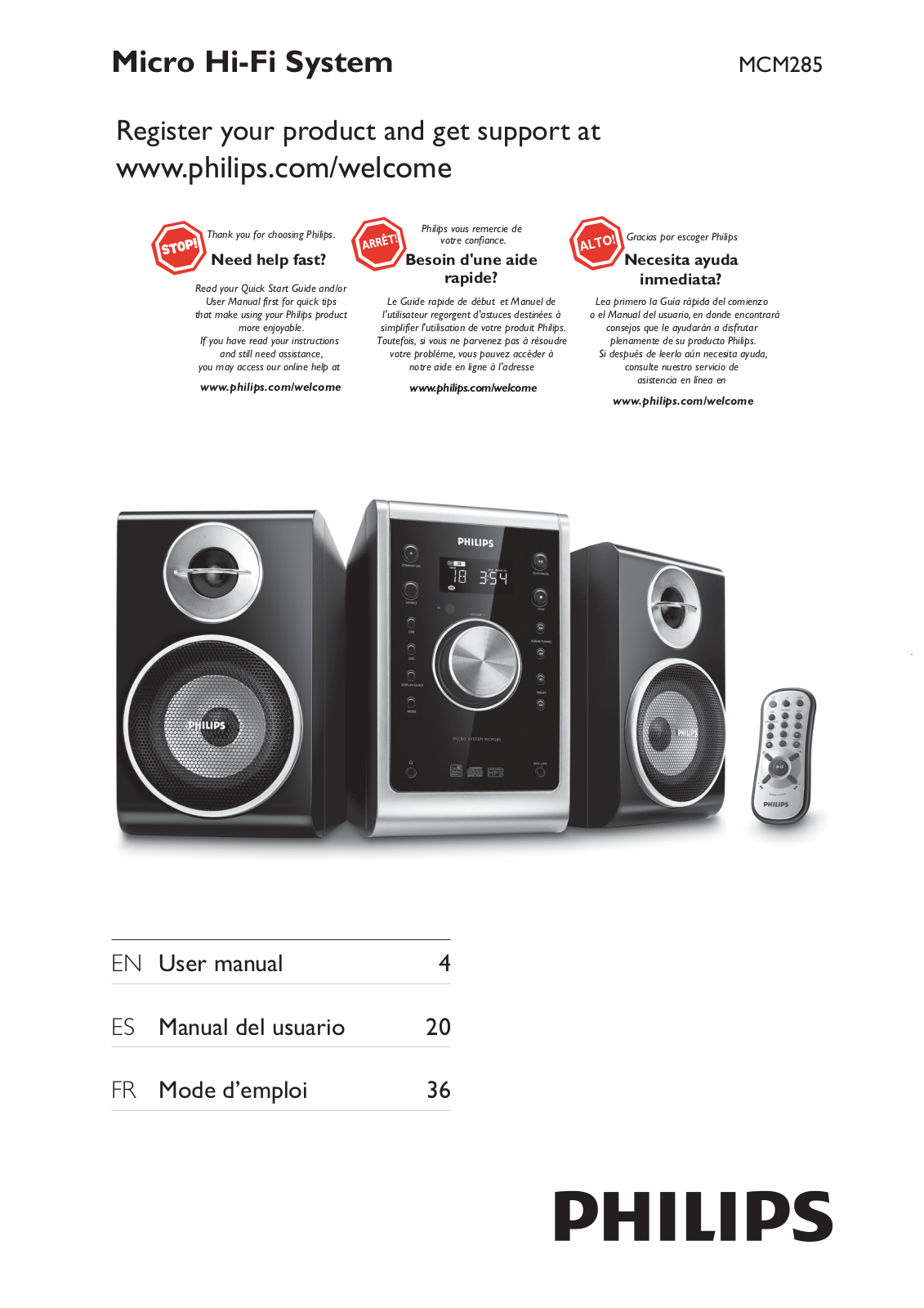 Philips MCM285 07 User Manual