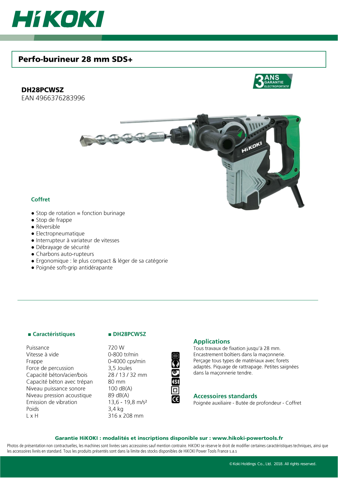 Hikoki DH28PCWSZ Specification - ManualMachine.com