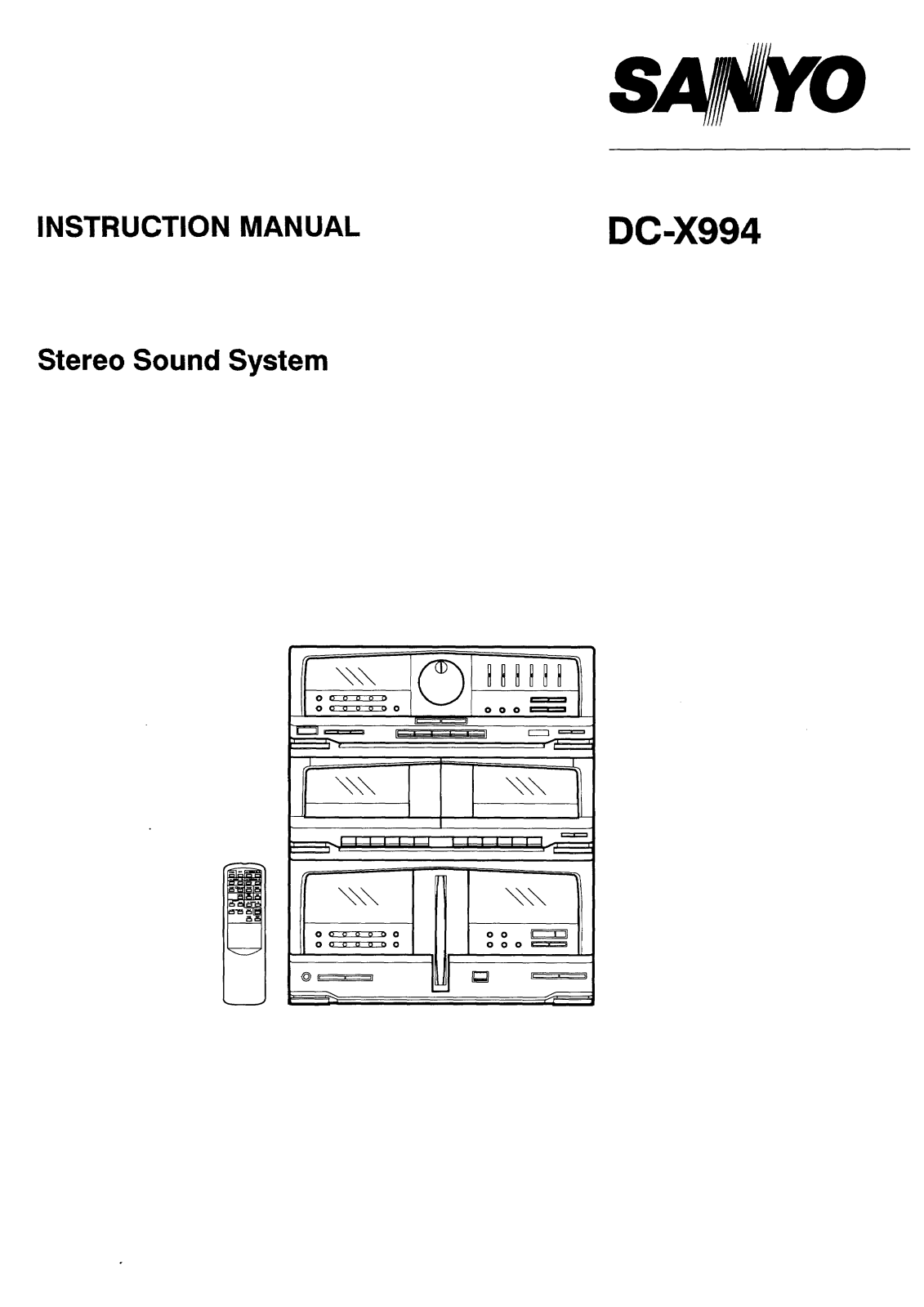 Sanyo DC-X994 Instruction Manual