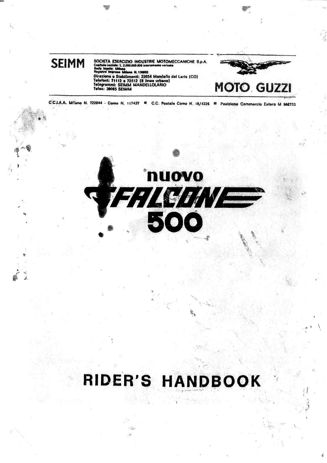 MOTO GUZZI Falcone 500 User Manual