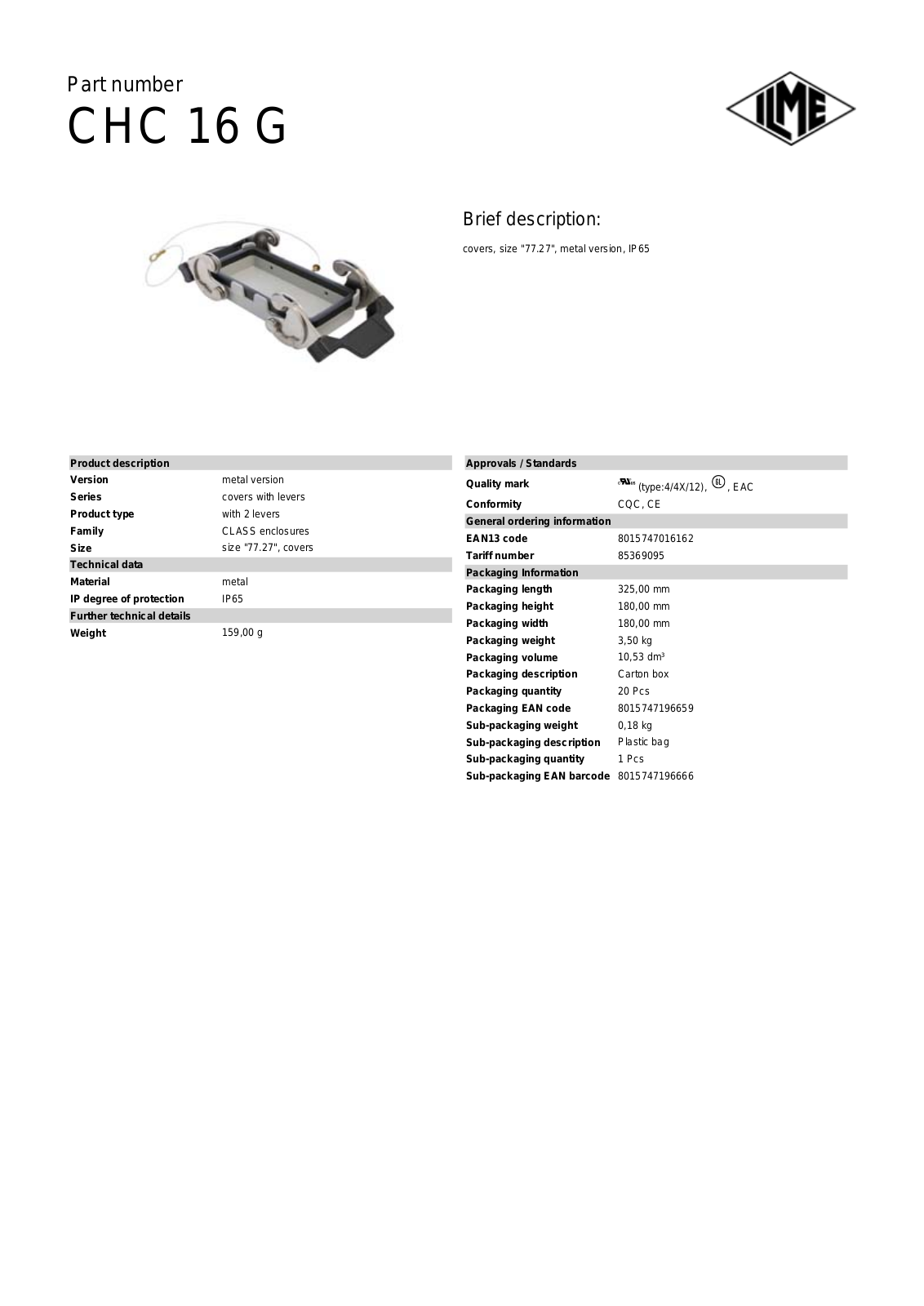 ILME CHC-16G Data Sheet