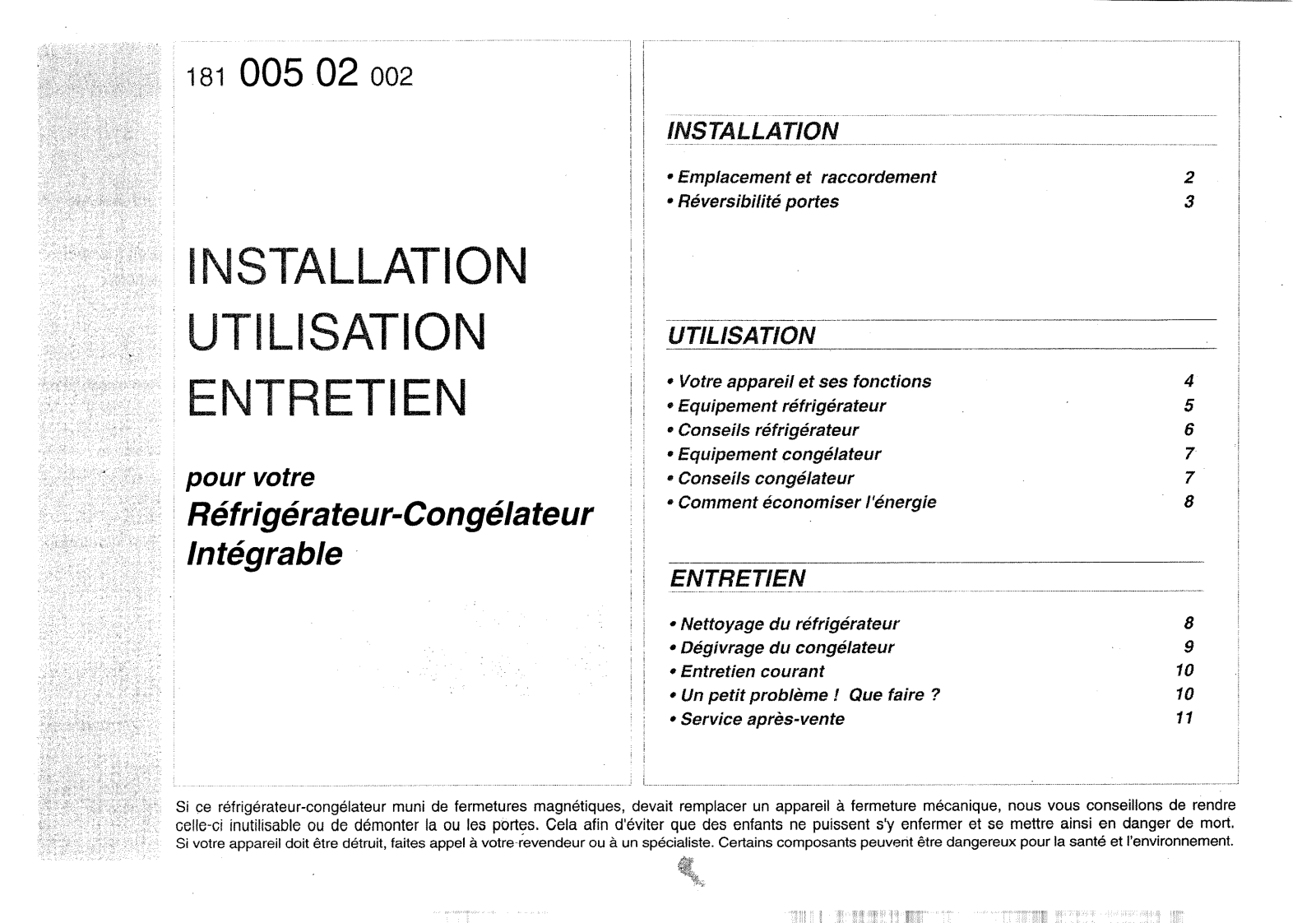 BRANDT FI280DF User Manual