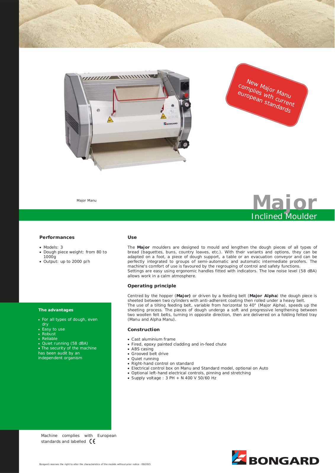 Bongard Major Manu User Manual