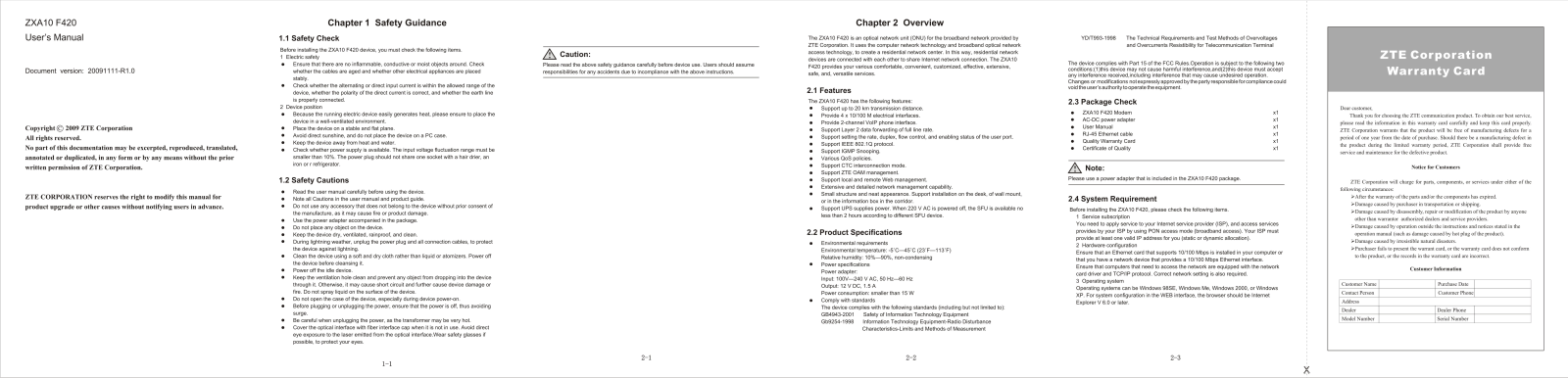 ZTE ZXA10 F420 Users Manual