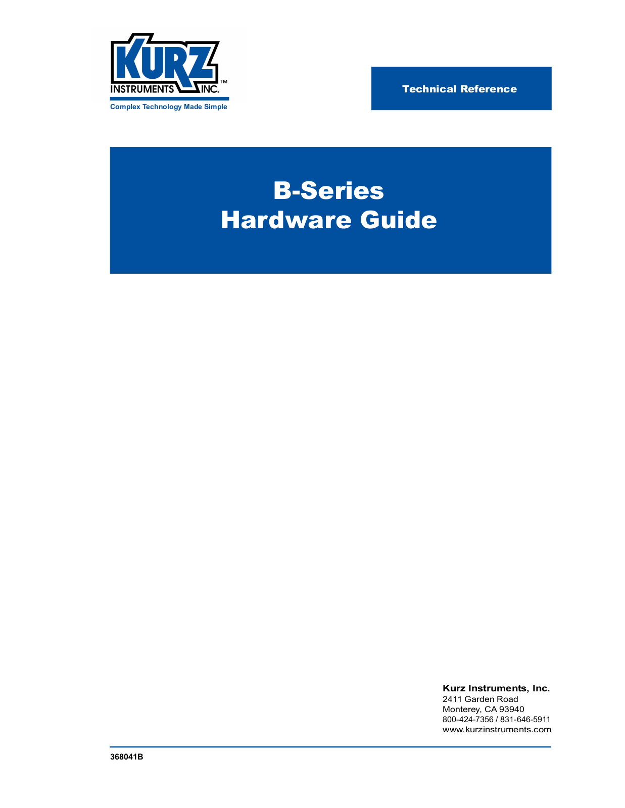 Kurz 454FTB Hardware Manual