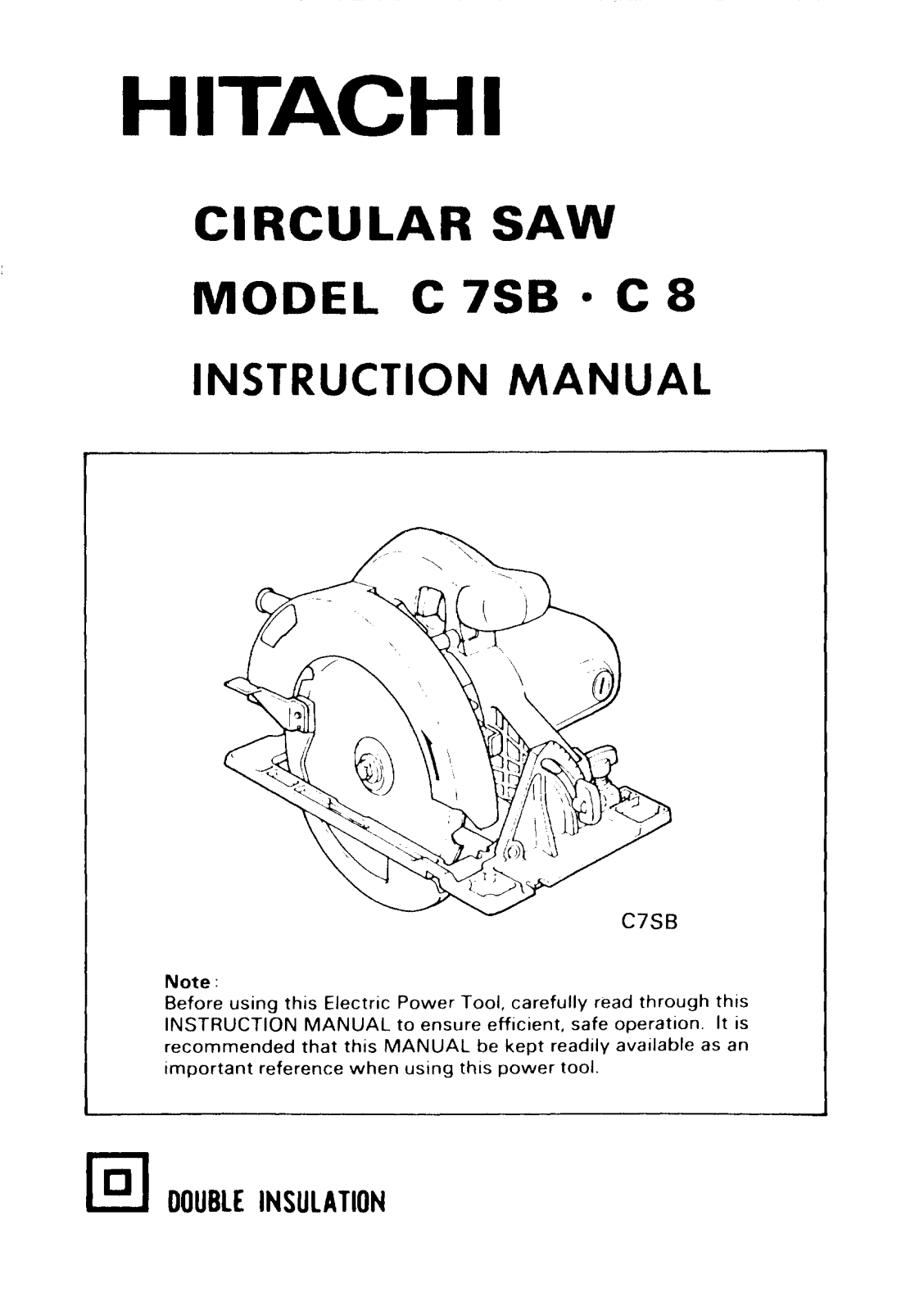 Hitachi C-7SB, C-8 User Manual