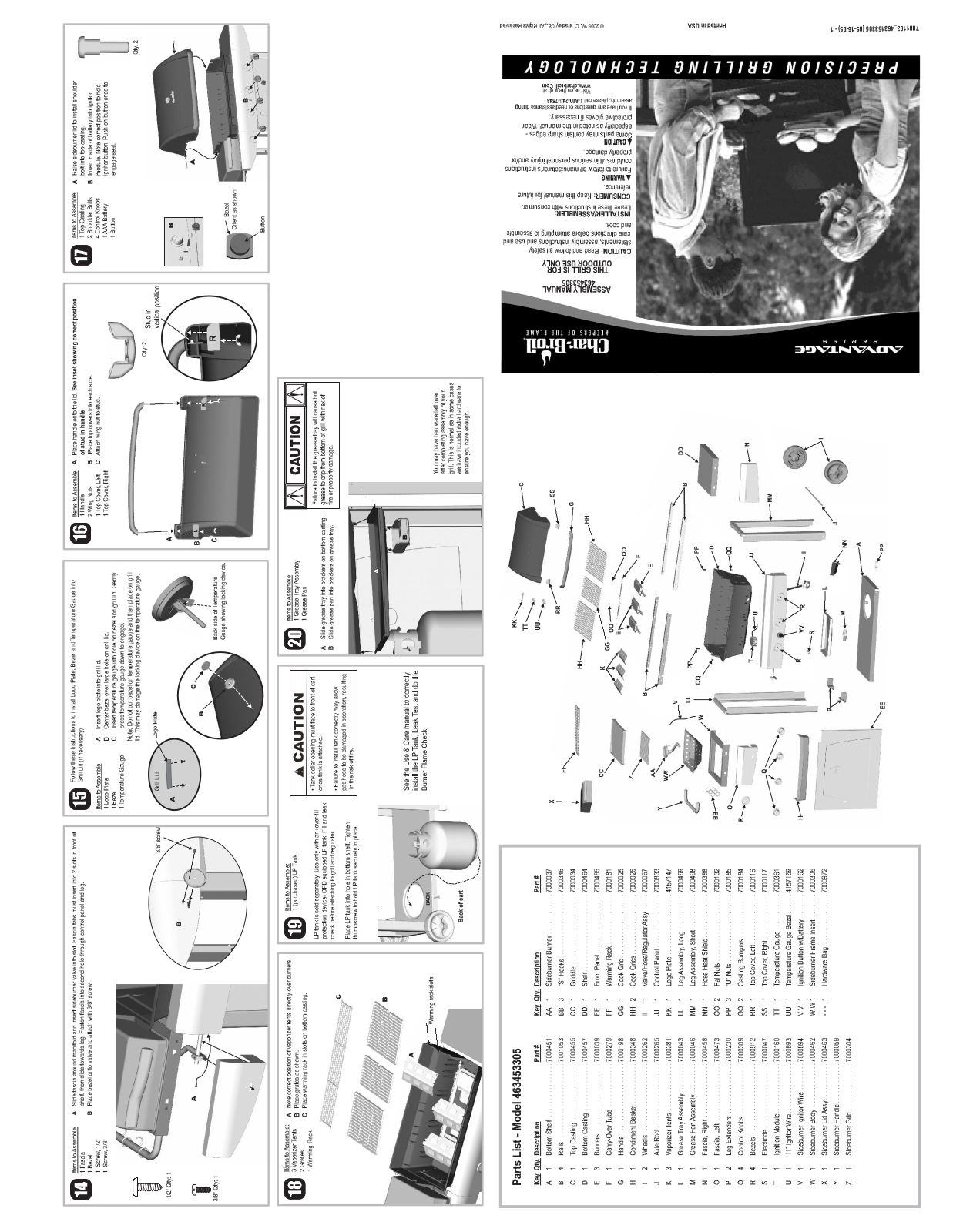 Charbroil 463453305 Owner's Manual