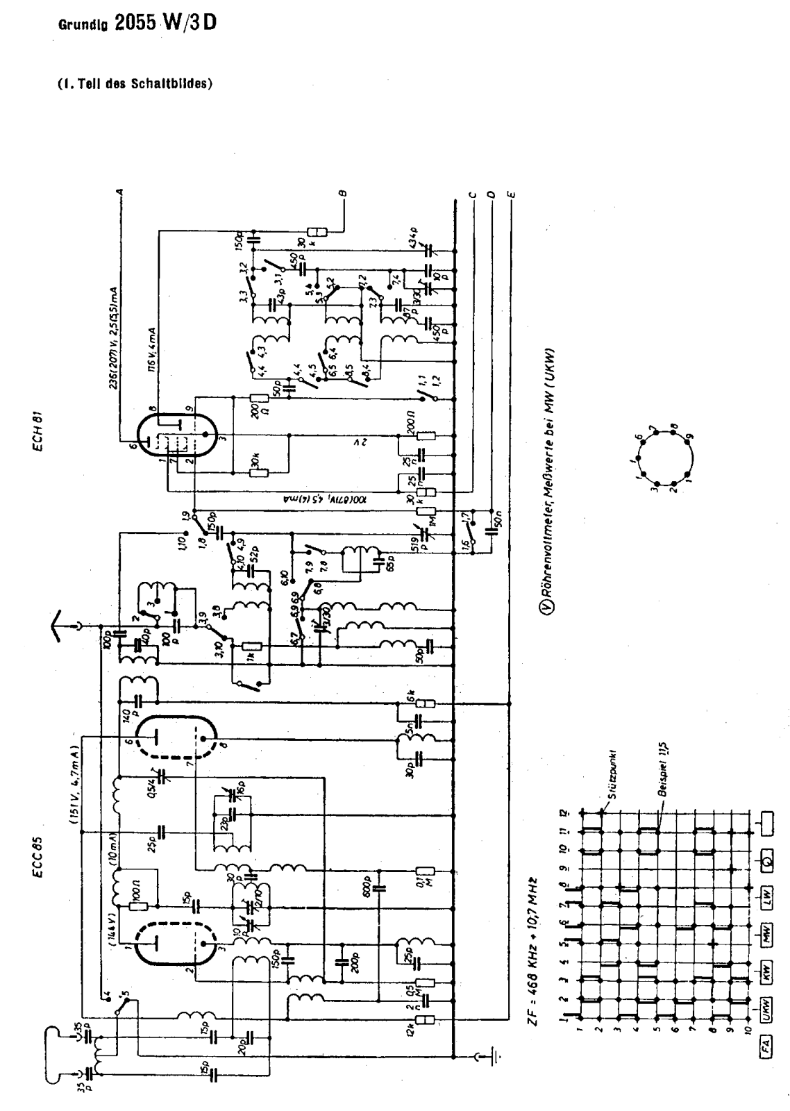 Grundig 2055-W-3-D Schematic