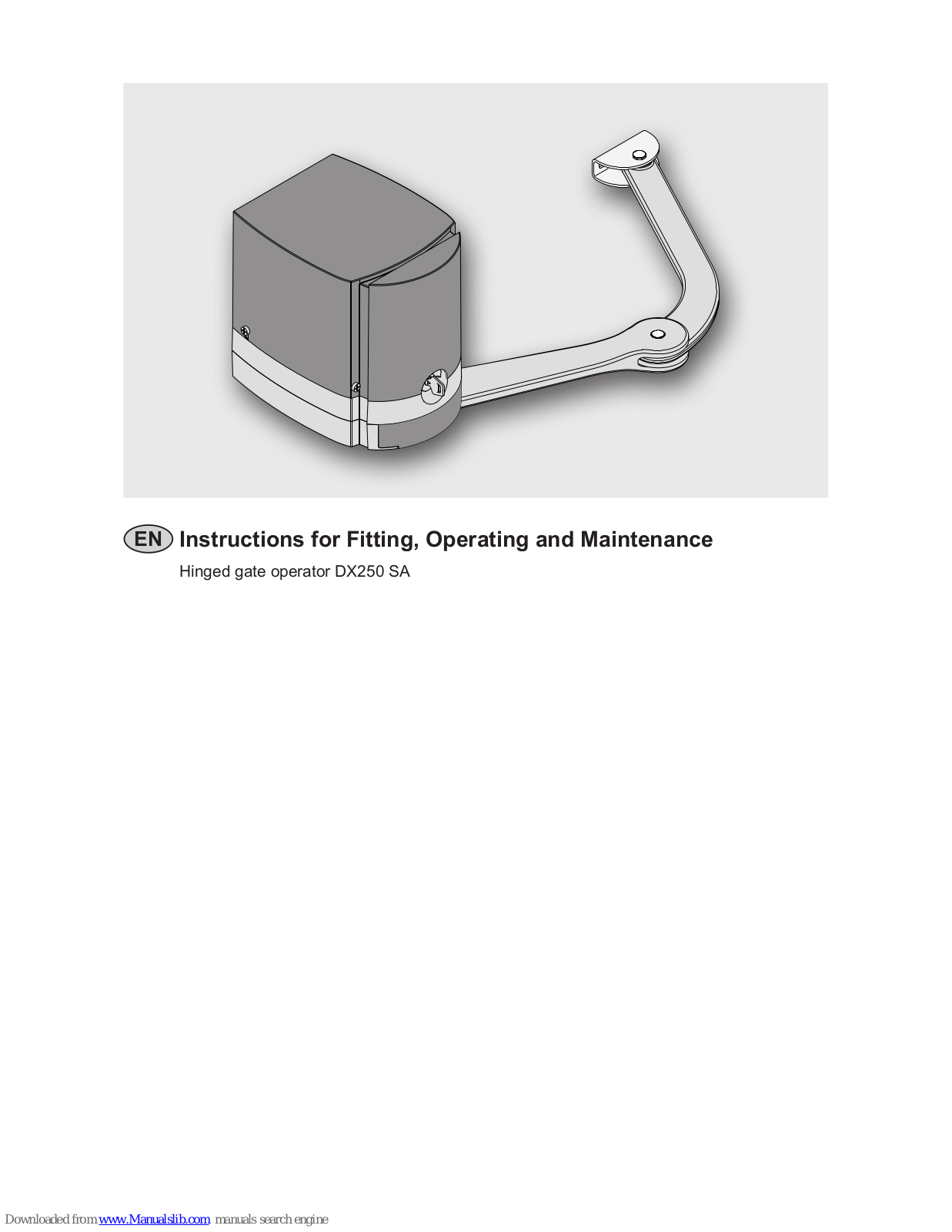 Berner DX250 SA Instructions For Fitting, Operating And Maintenance