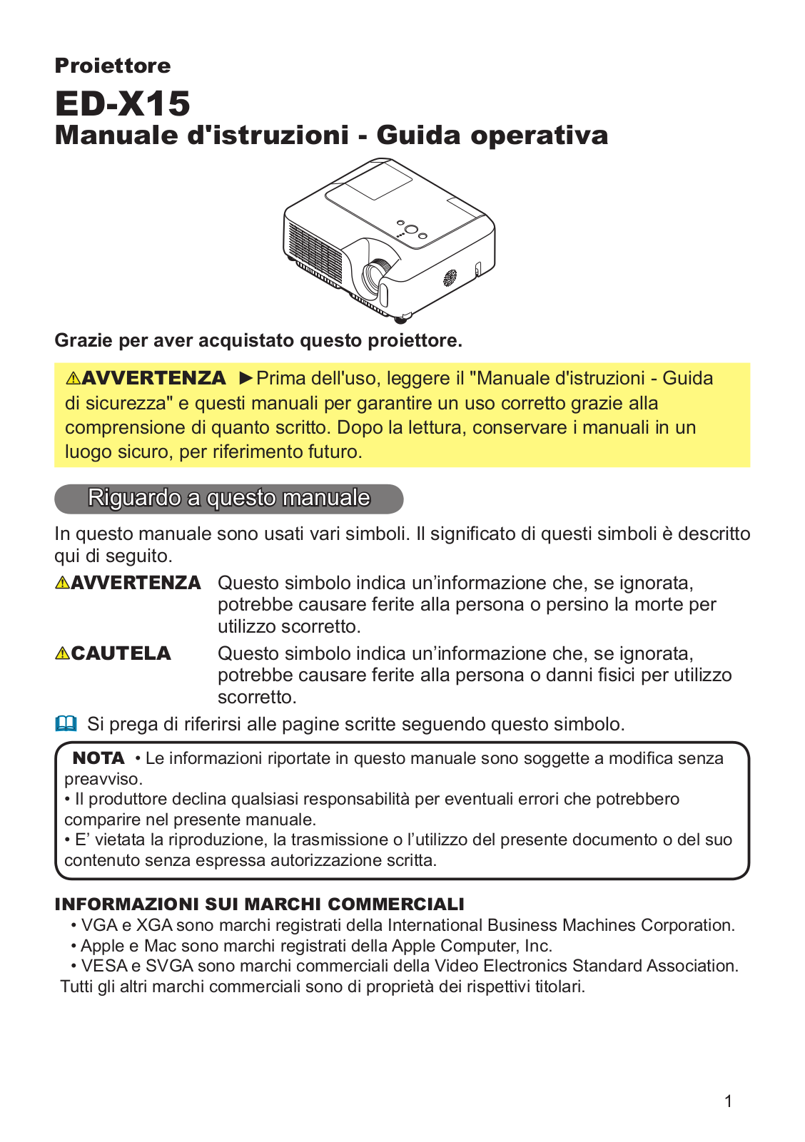 Hitachi ED-X15EF User Manual