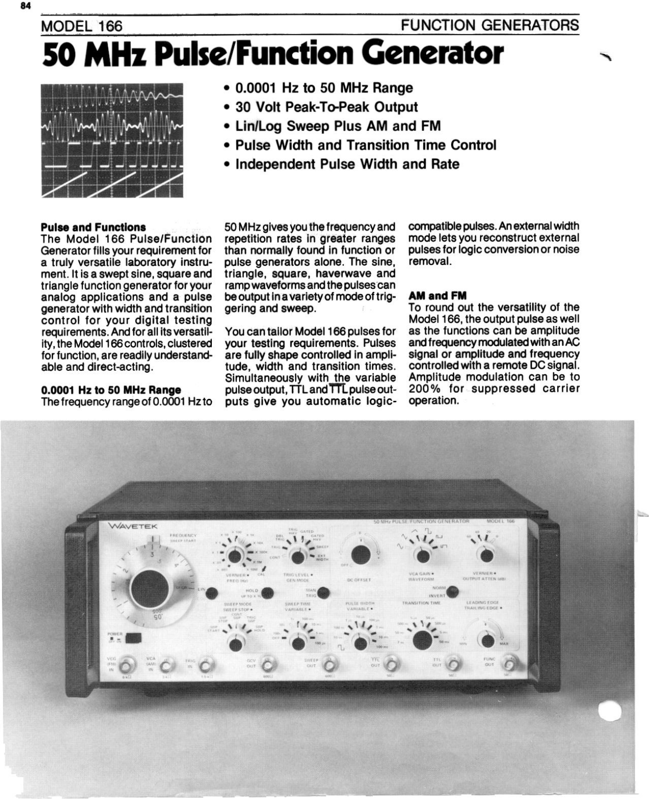 Wavetek 166 Datasheet