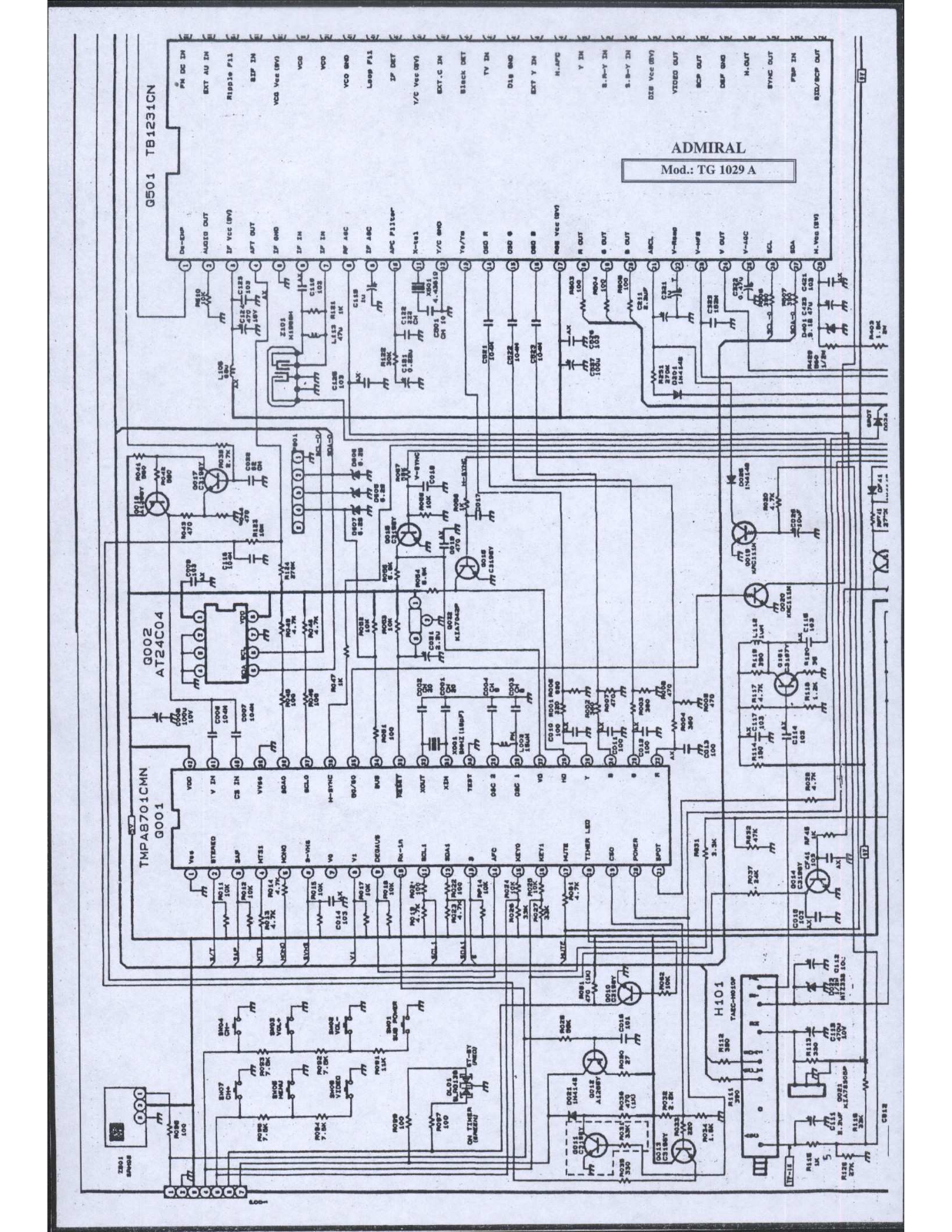 Admiral TG1029A Diagram