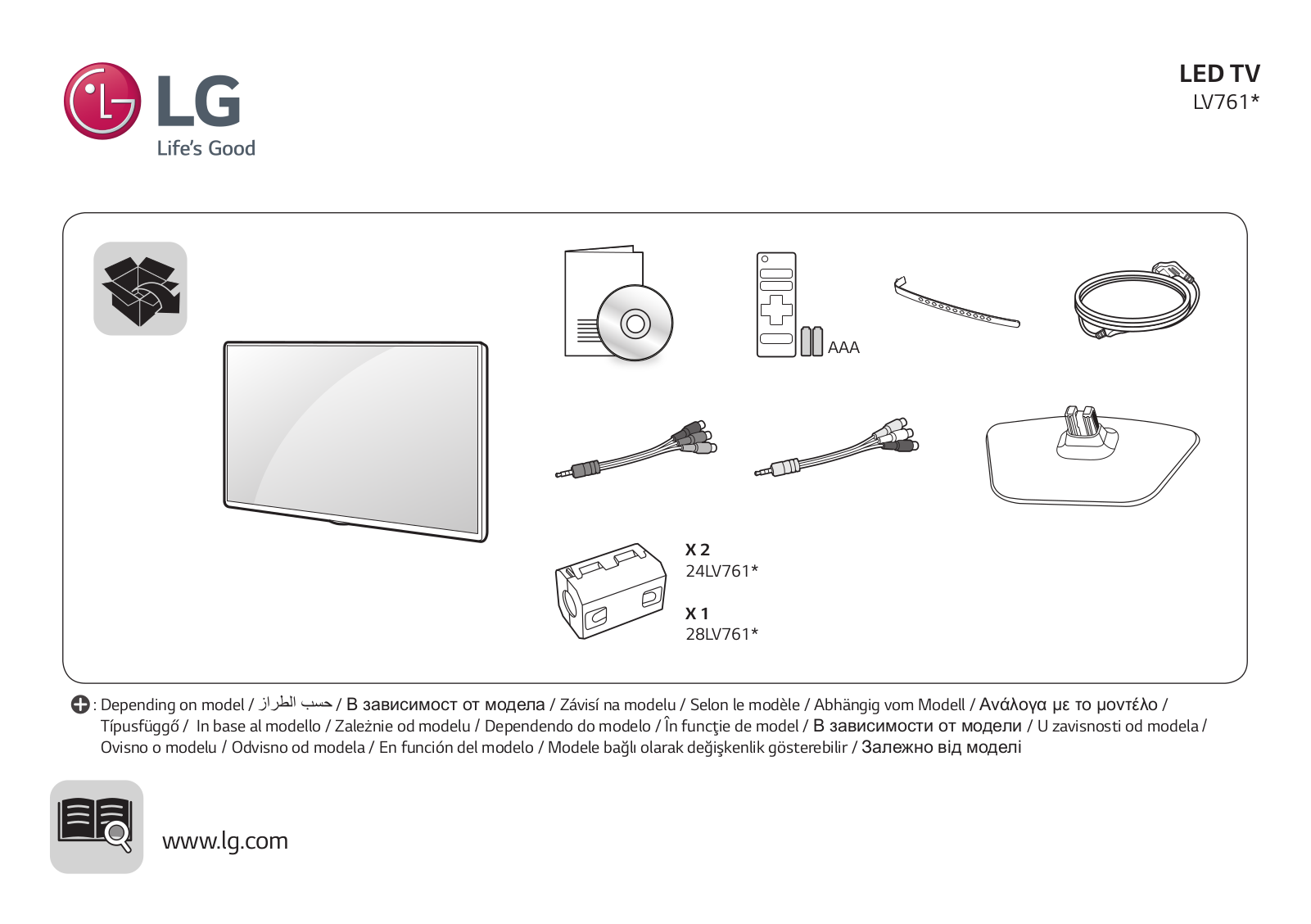 LG 28LV761H Quick Start Guide