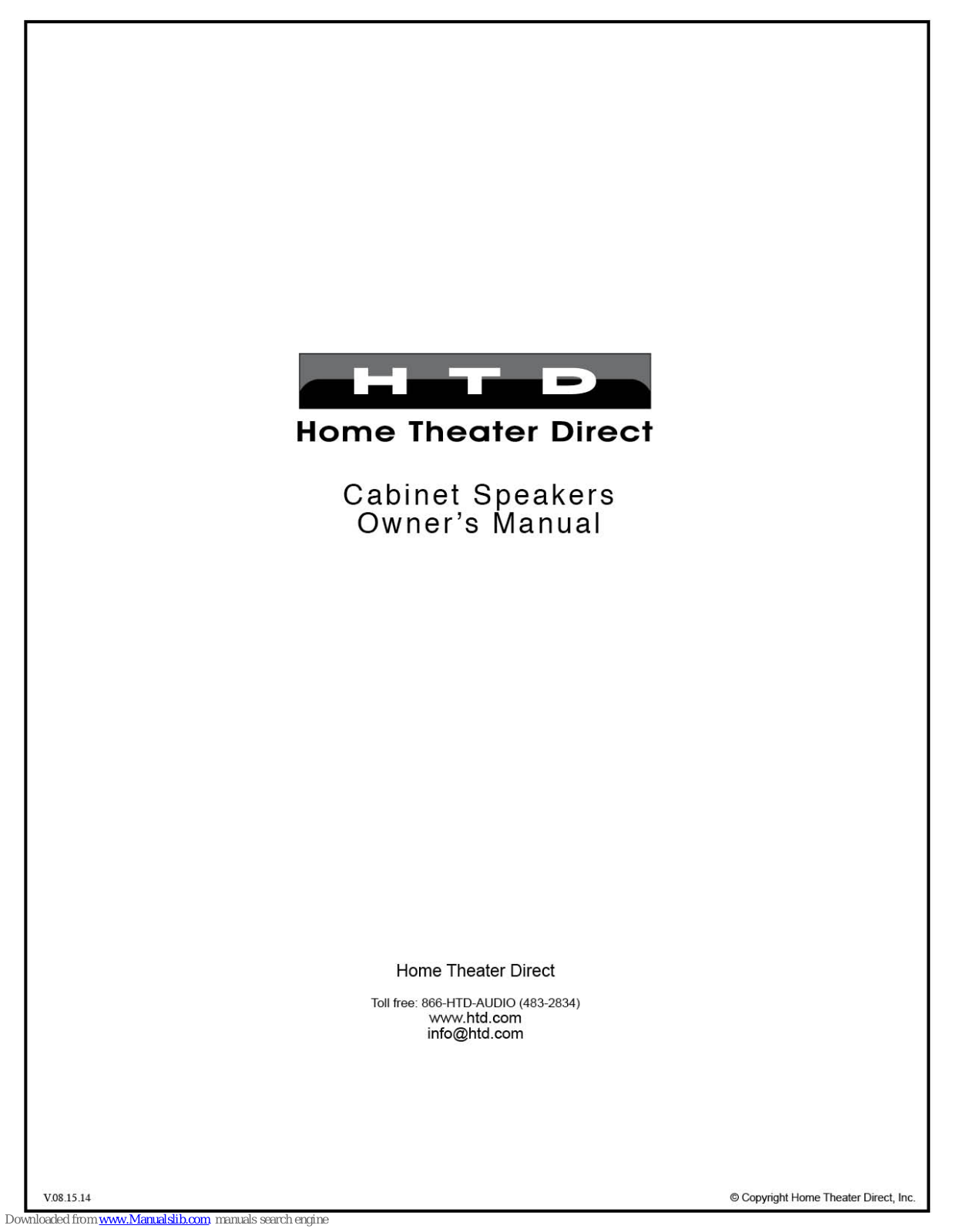 HTD Home Theater Direct Owner's Manual