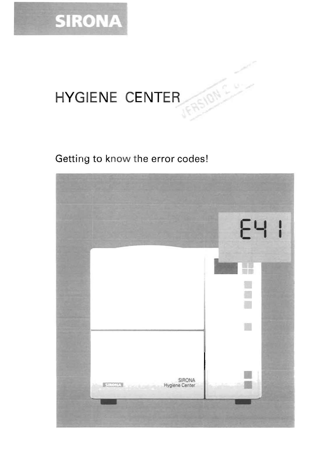 Sirona Hygiene Center Error codes