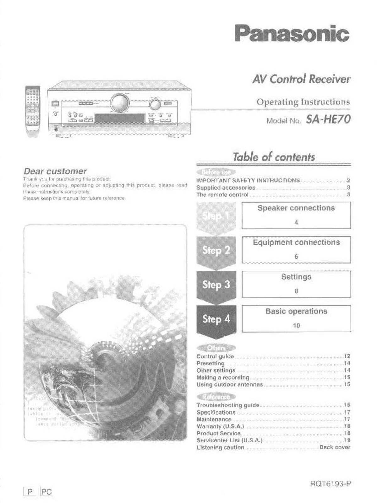 Panasonic SA-HE70K User Manual