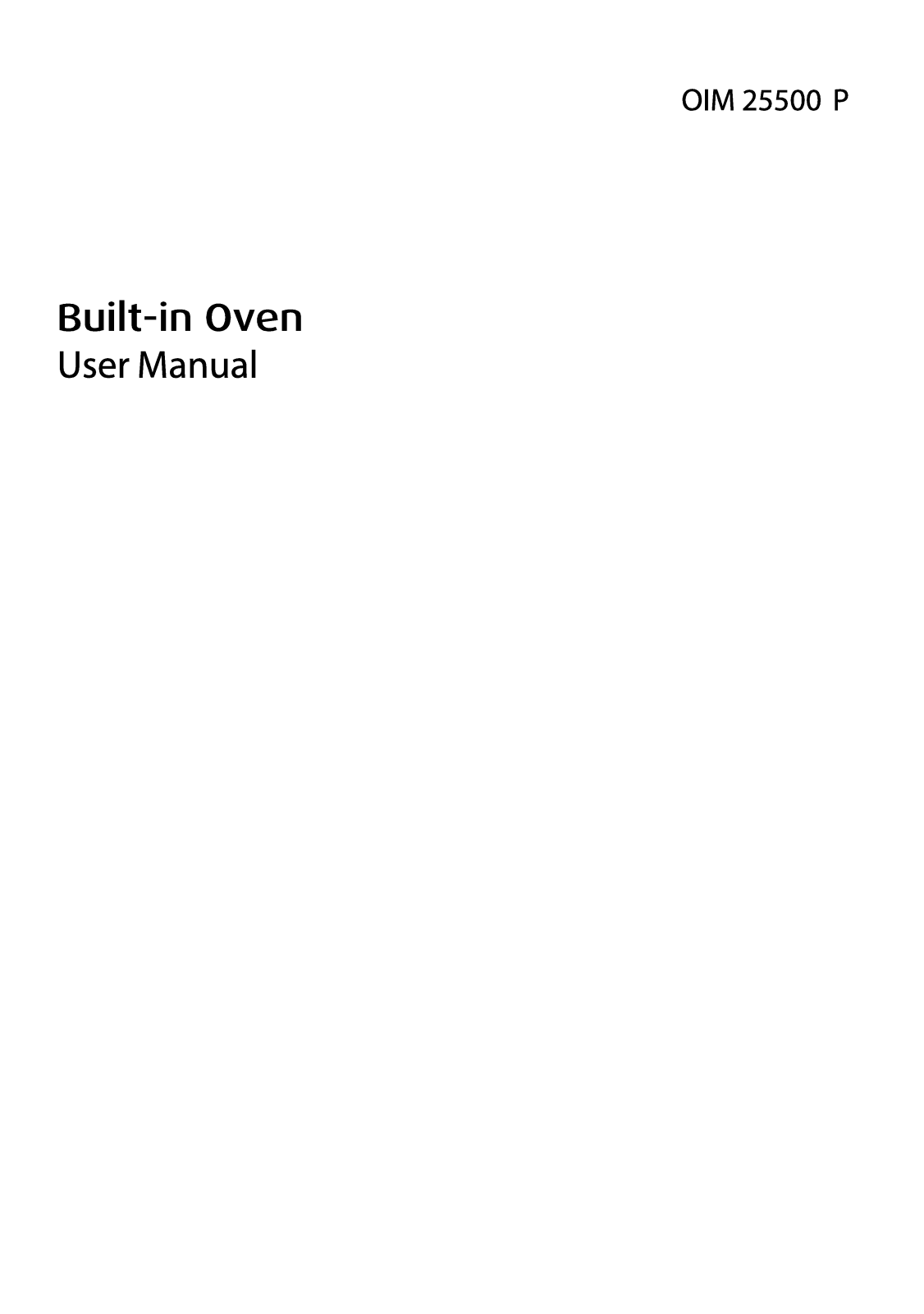 Beko OIM25500P User manual