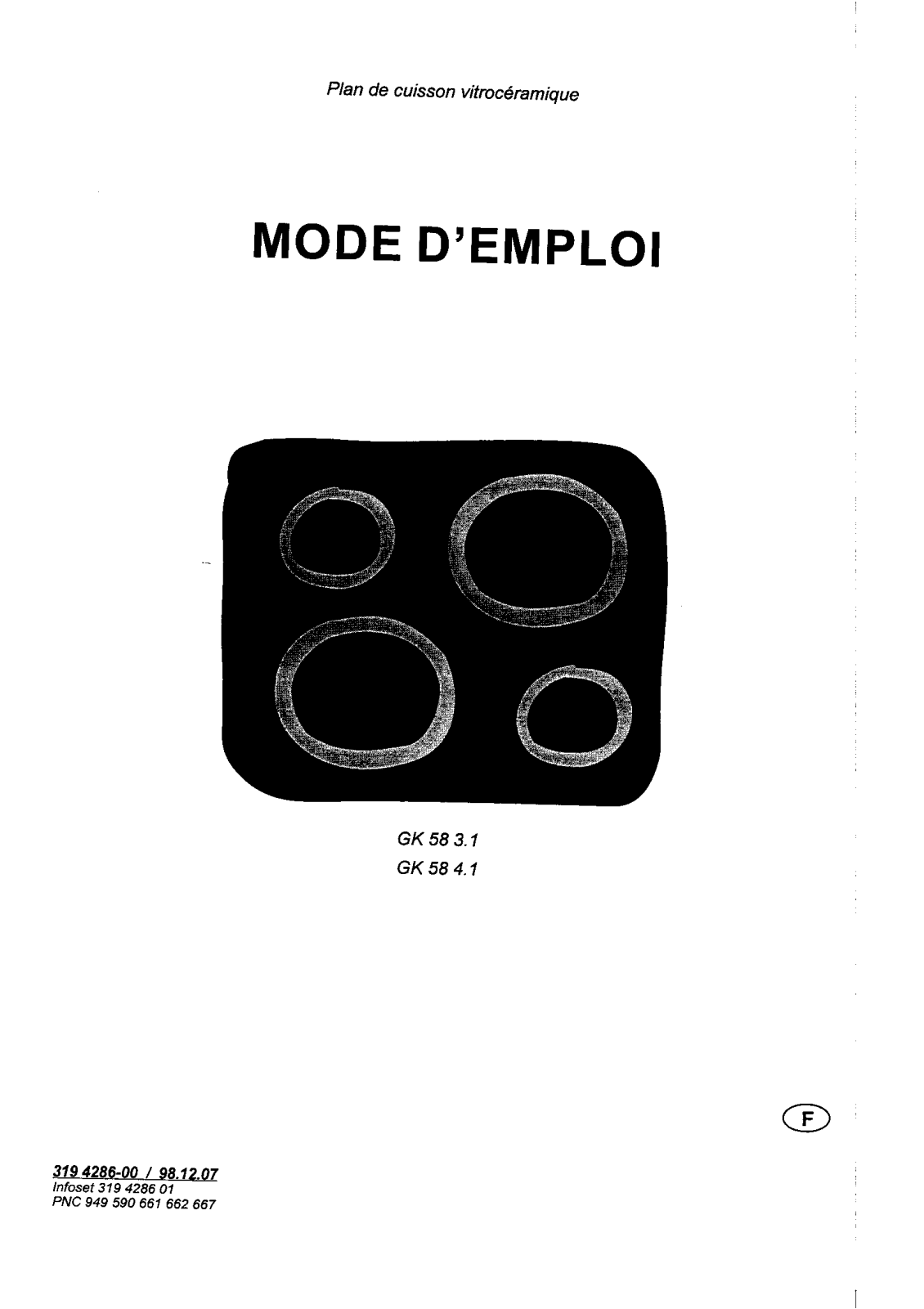 electrolux GK58-3.1, GK58-4.1 User Manual