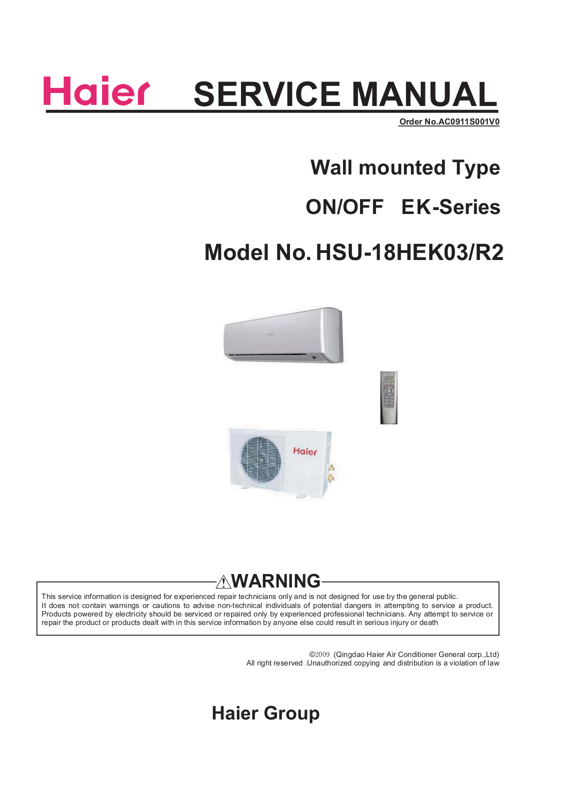 Haier HSU-18HEK03R2 Schematic