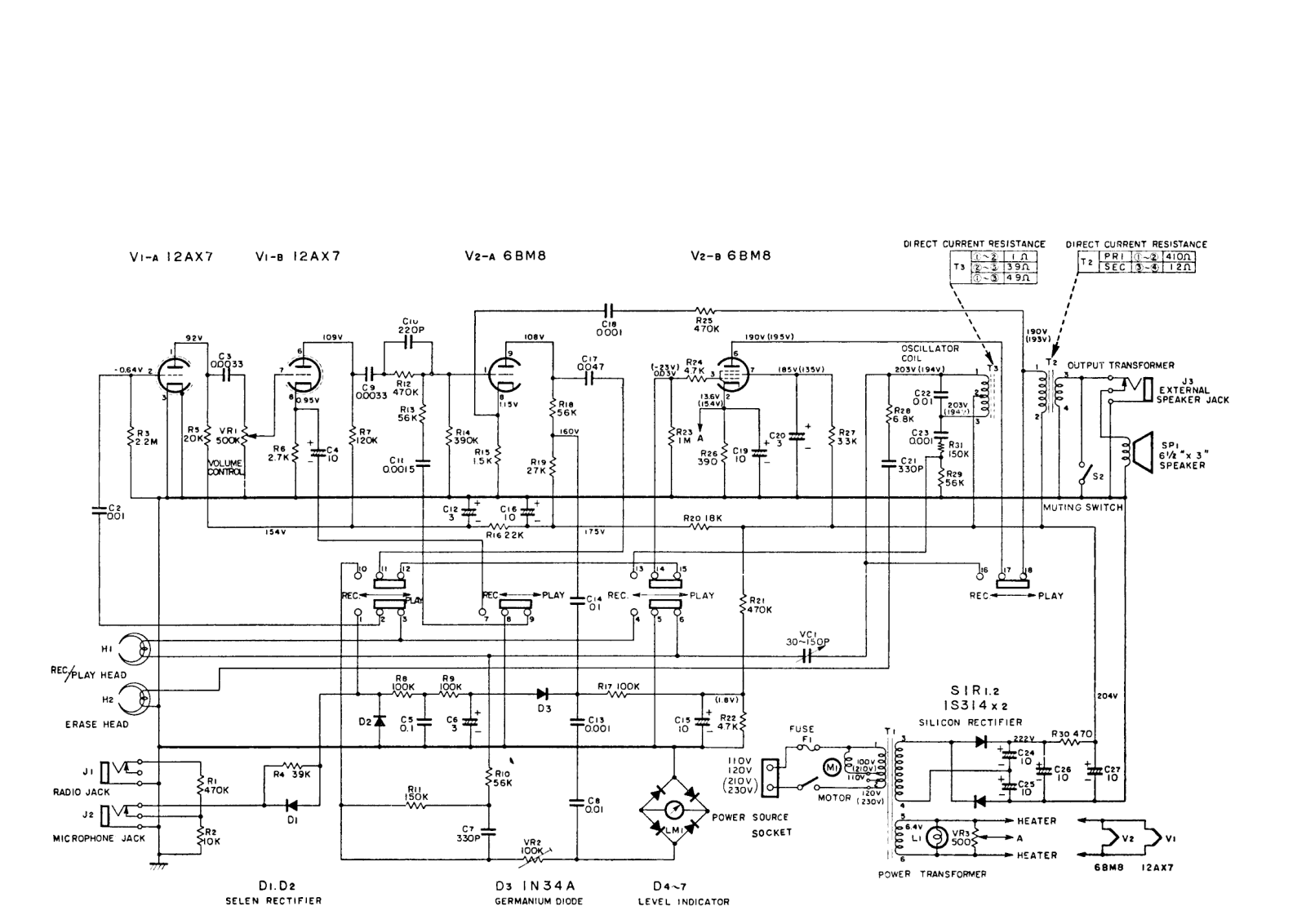 Hitachi TRA-500 Schematic