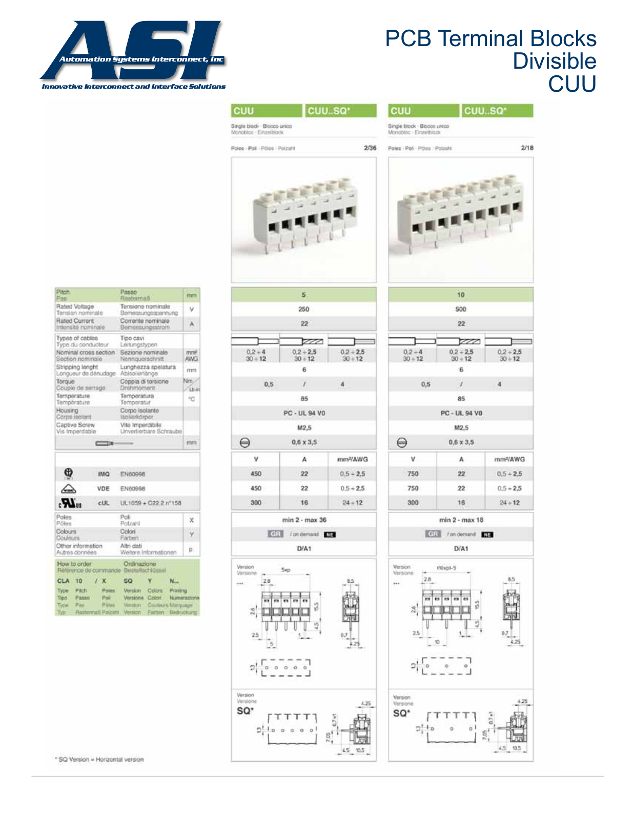 ASI-Automation Systems Interconnect CUU Data Sheet