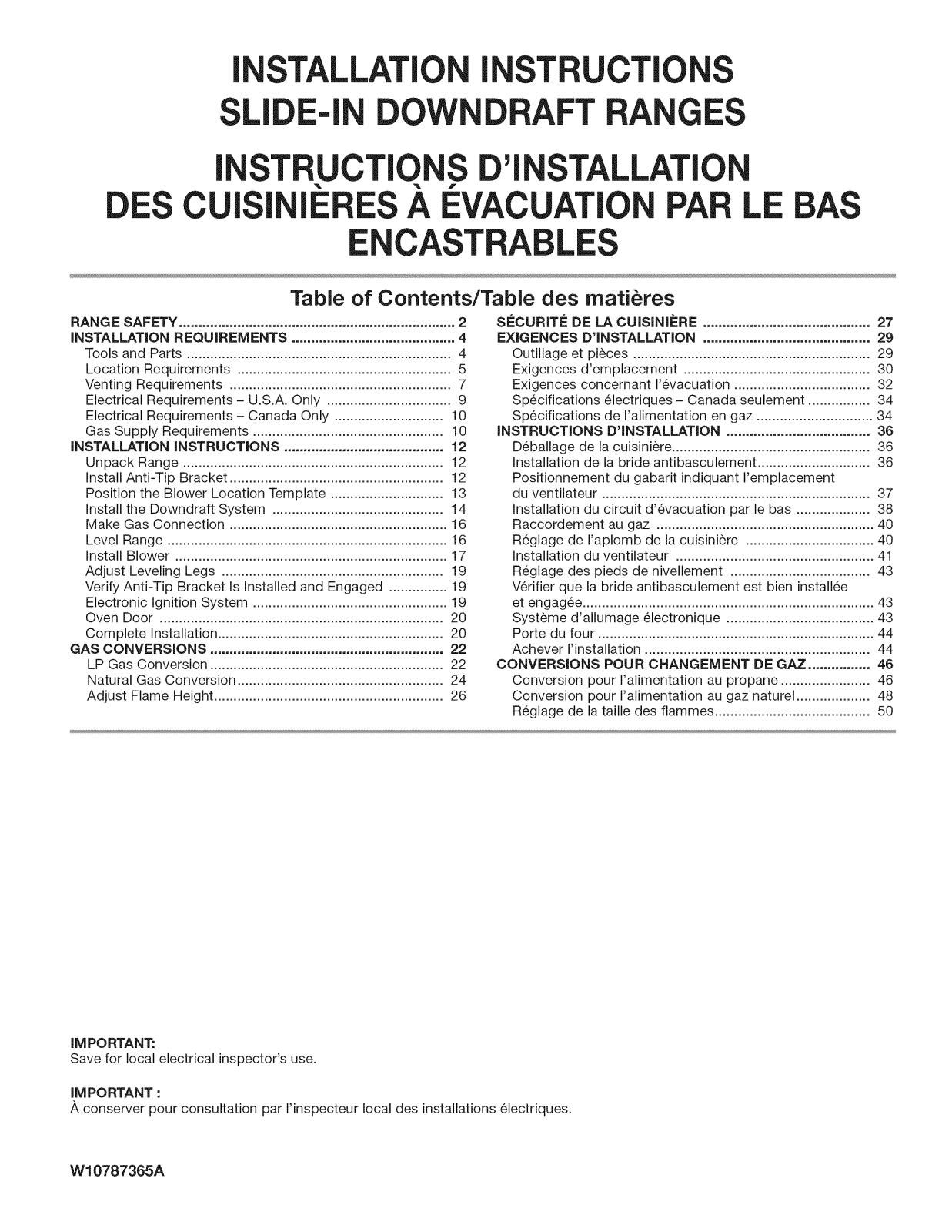 KitchenAid KSEG950ESS1, YKSEG950ESS0 Installation Guide