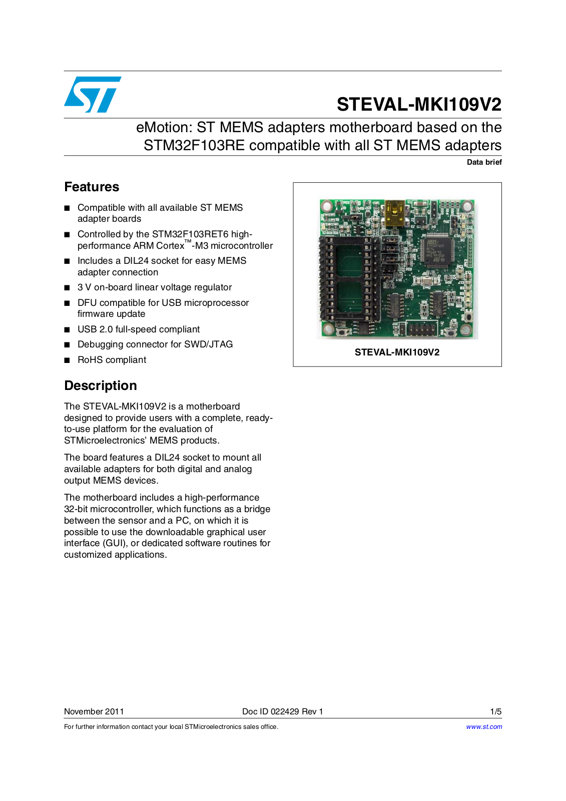 ST MKI109V2 User Manual