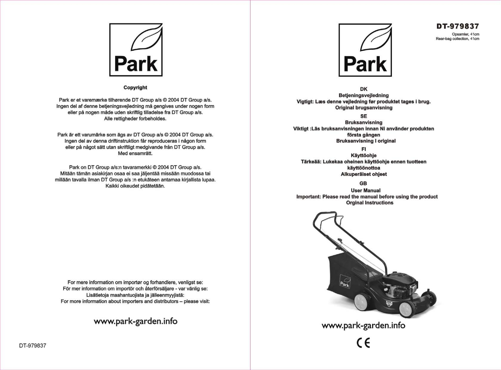 Park DT-979837 User Manual