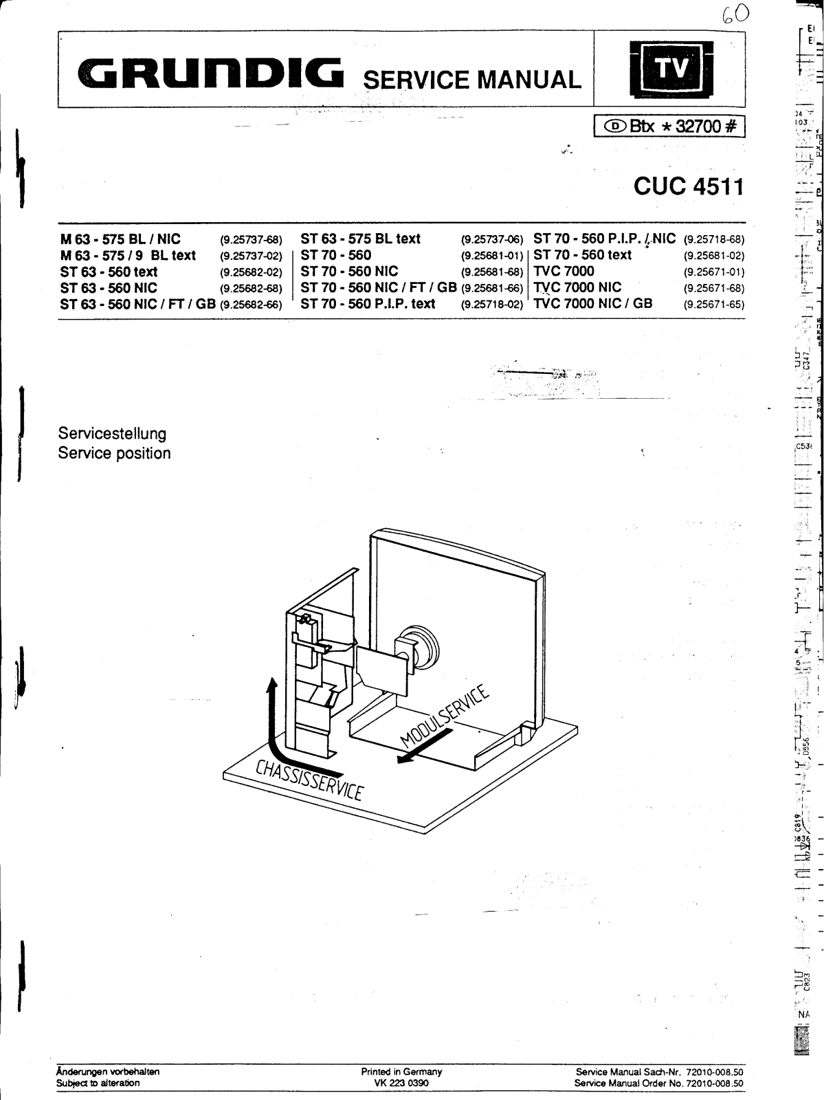 GRUNDIG CUC4510, CUC 4511 Service Manual