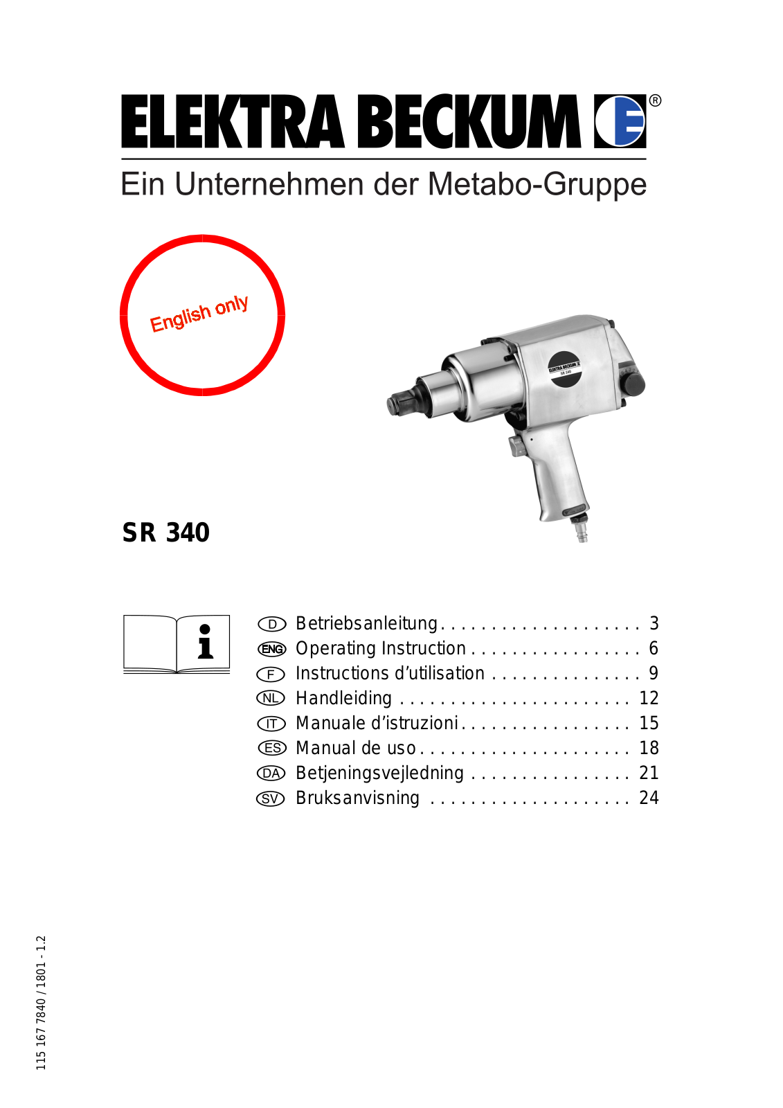 Elektra Beckum SR 340 User Manual