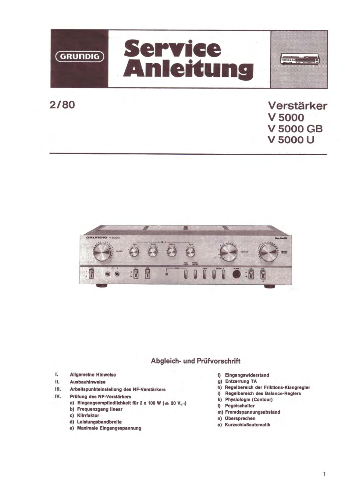 Grundig V-5000 Service Manual