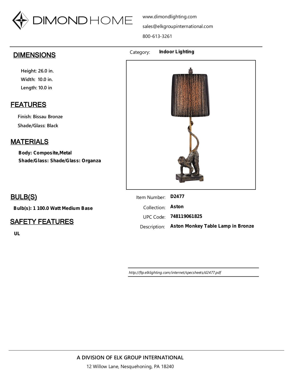 ELK Home D2477 User Manual