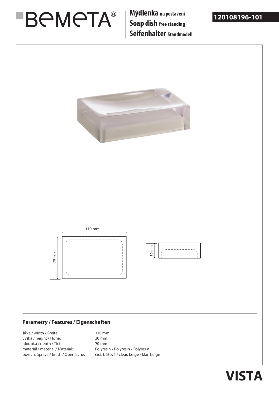 Bemeta Vista 120108196-101 User guide