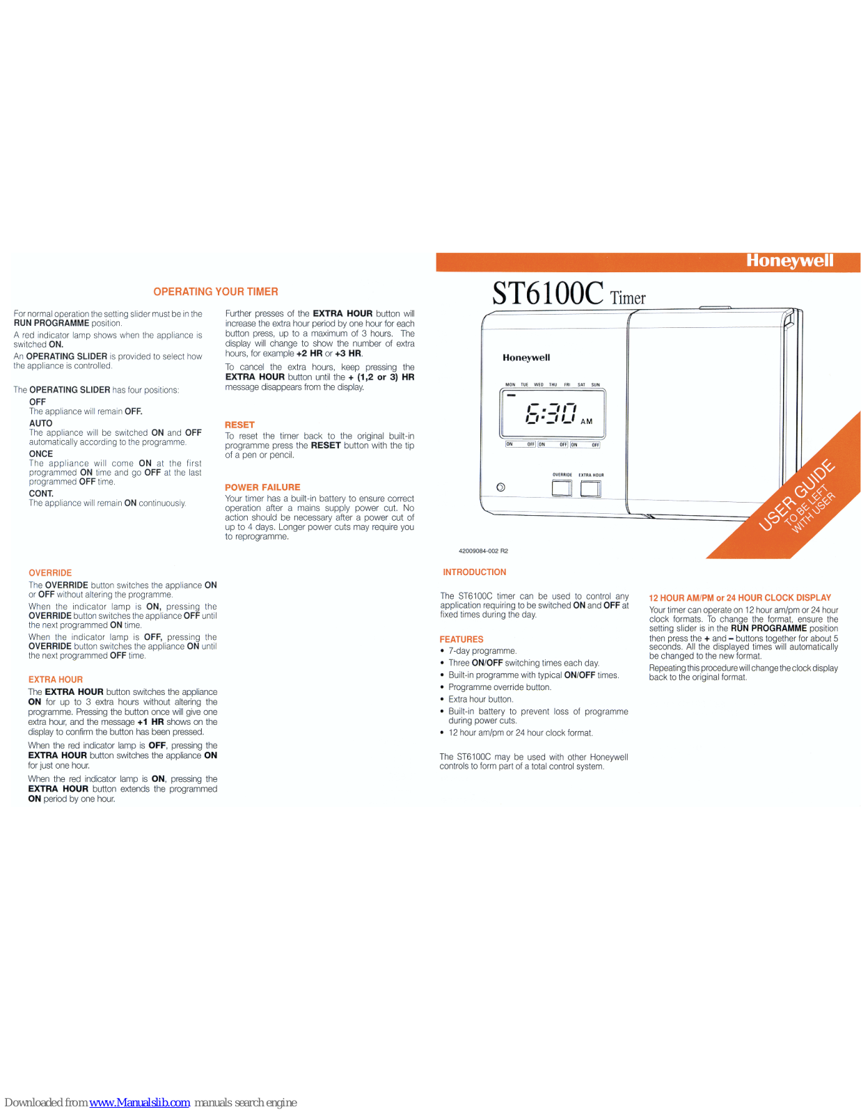 Honeywell ST6100C User Manuals