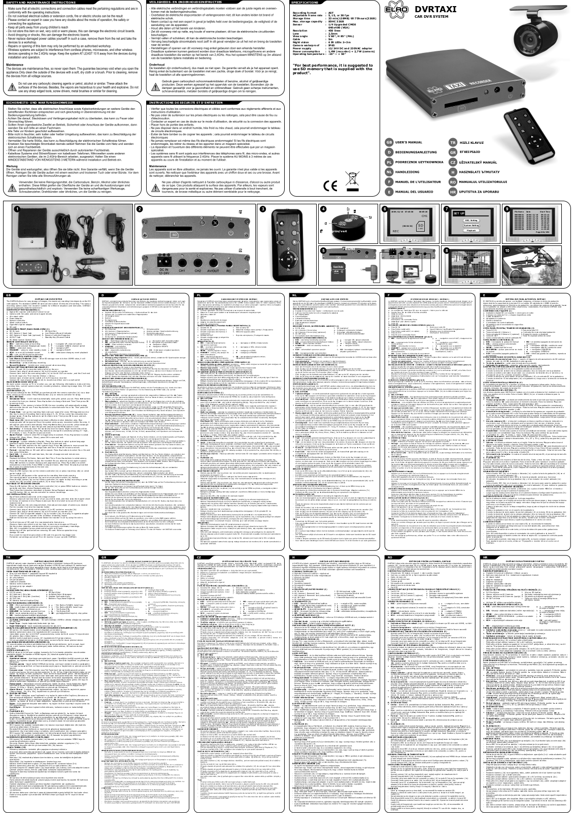 ELRO DVRTAXI User guide