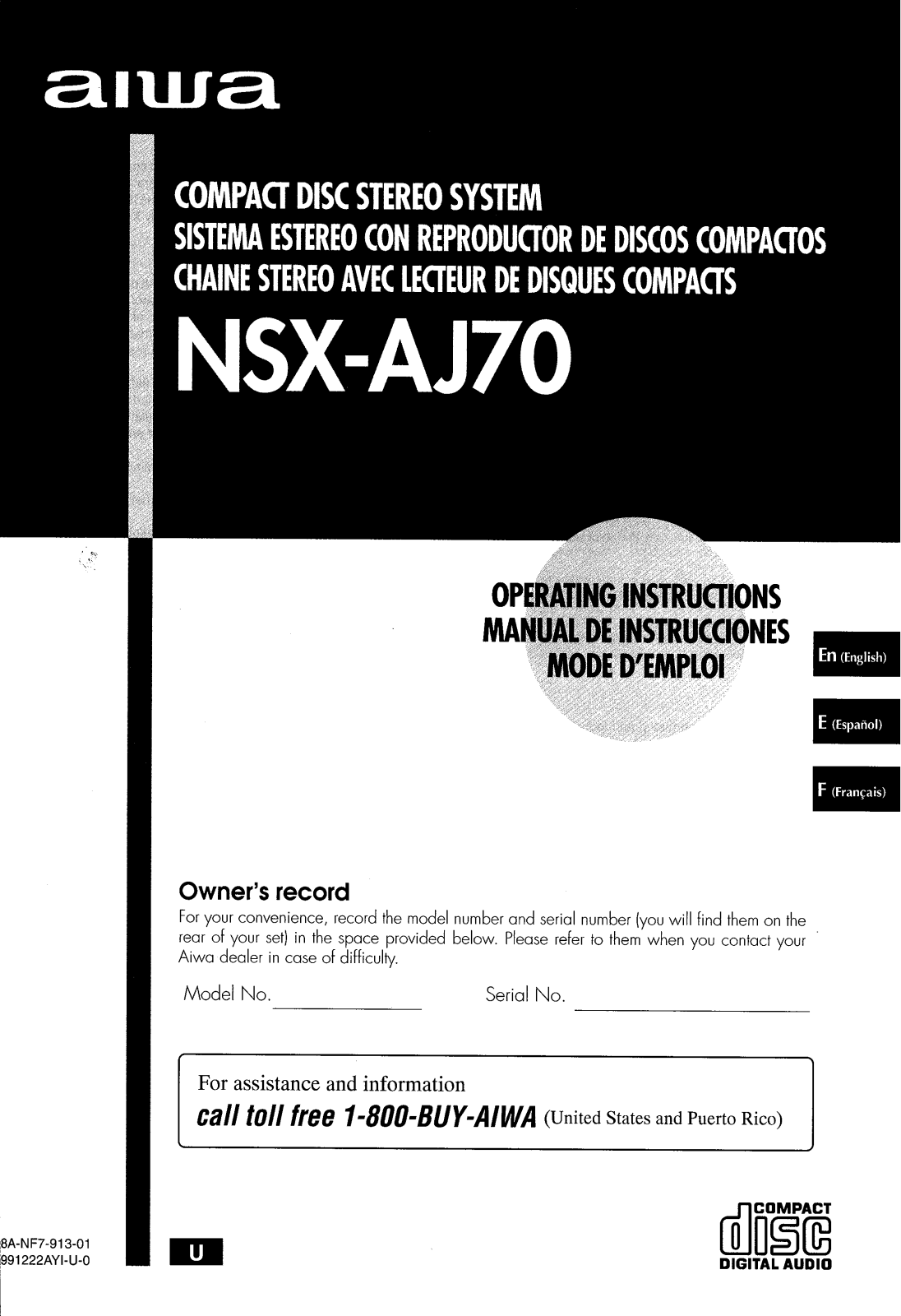 Sony NSXAJ70 Operating manual