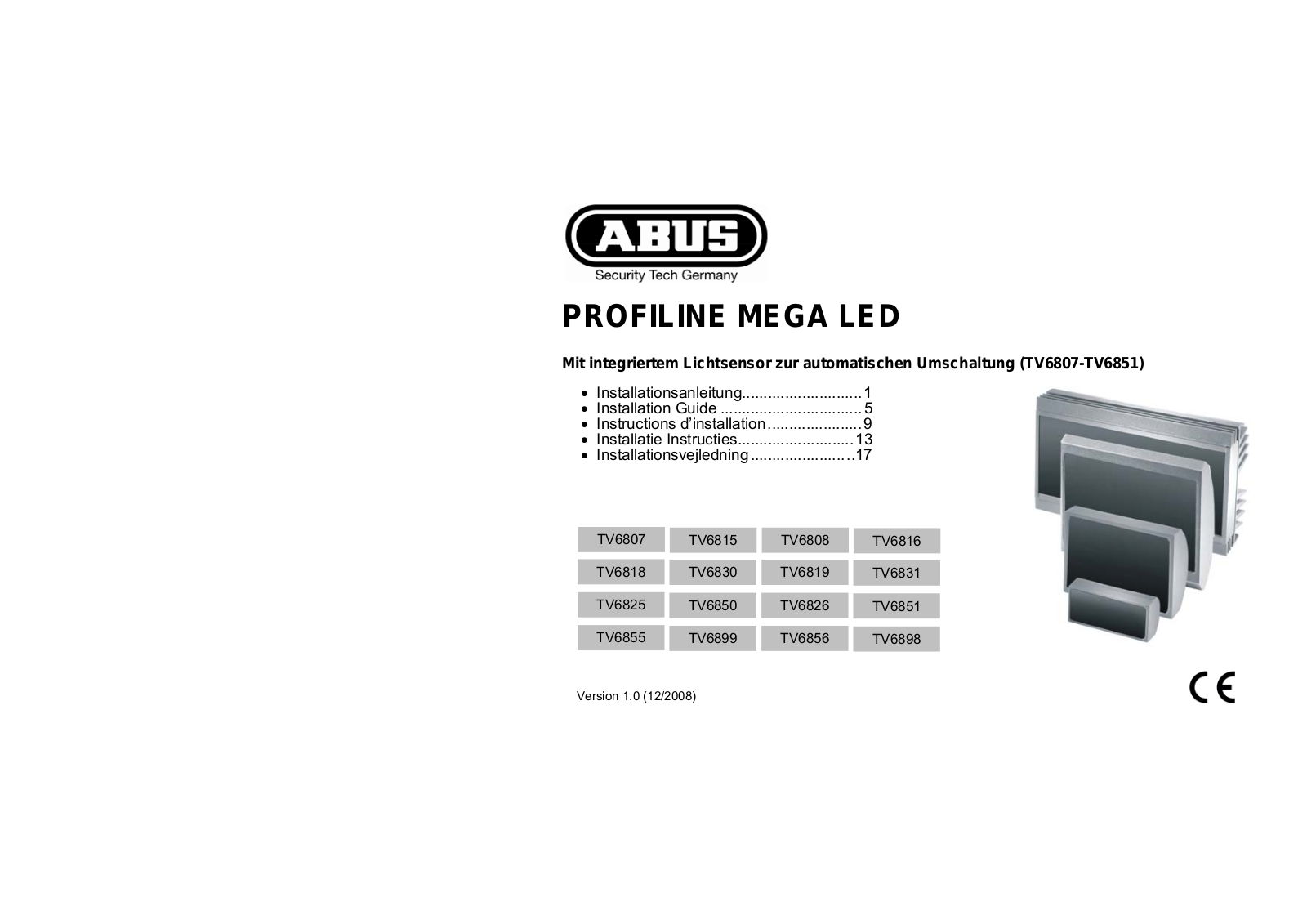 Abus TV6815, TV6850, TV6818, TV6825, TV6830 Installation Manual - ManualMachine.com