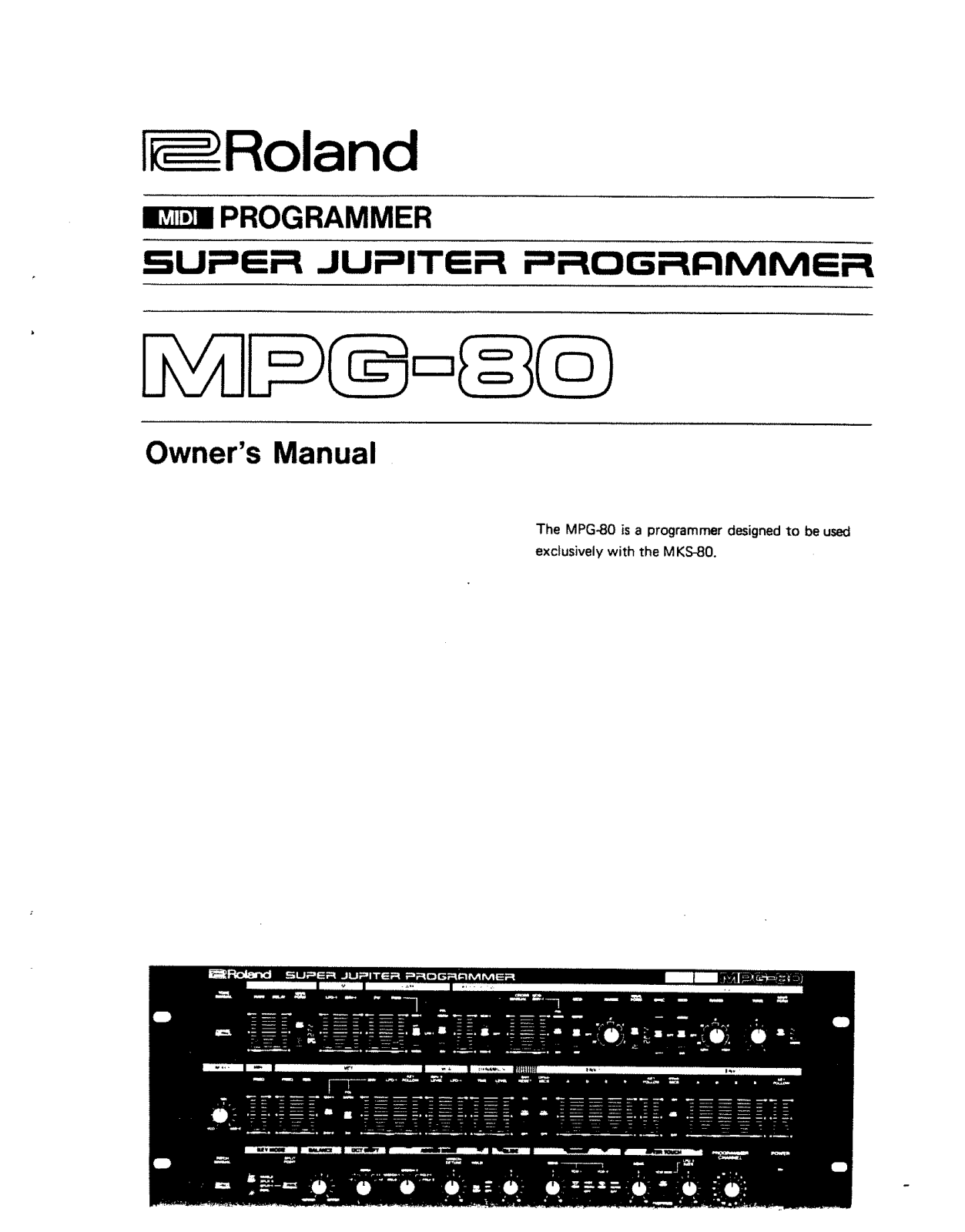 Roland MPG 80 Service Manual