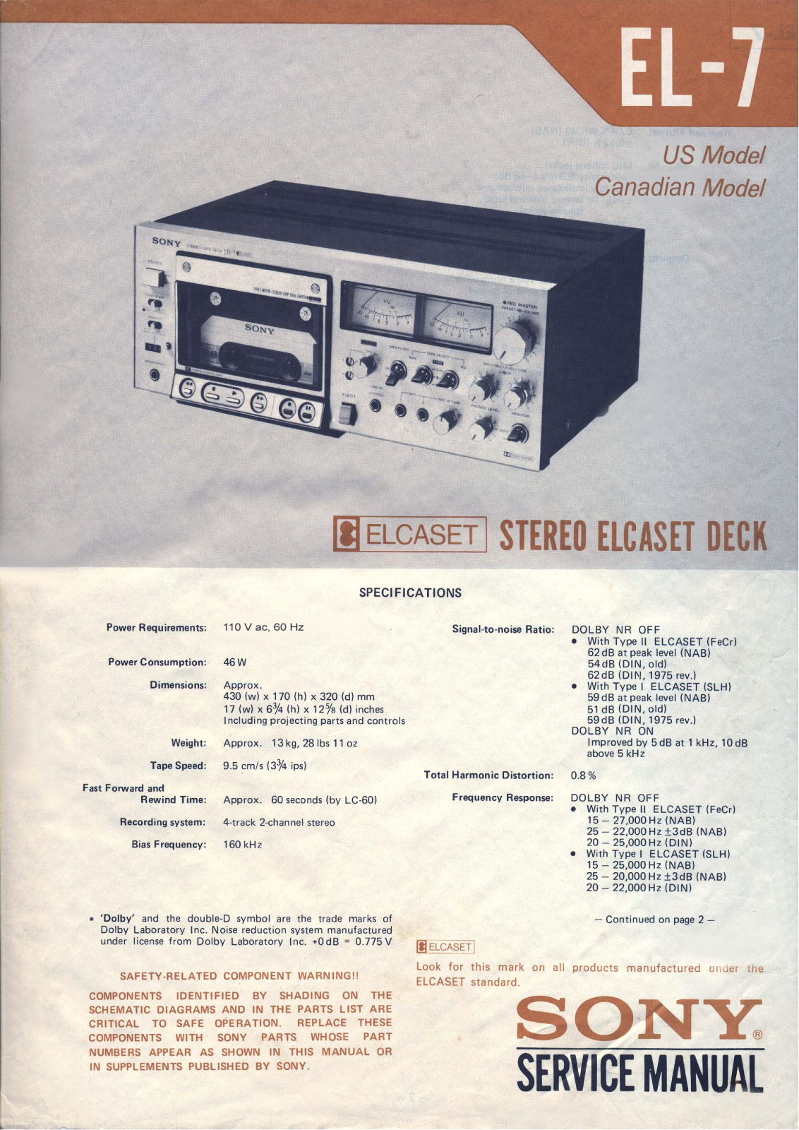 Sony EL-7 Service manual