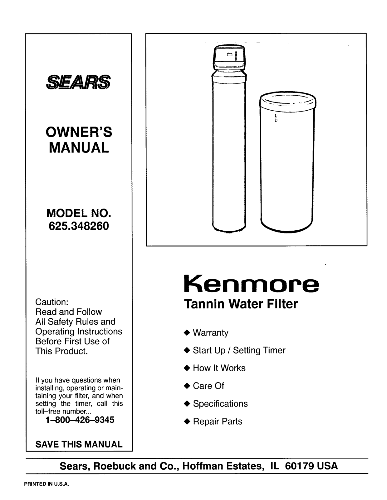 Kenmore 625.348260 User Manual