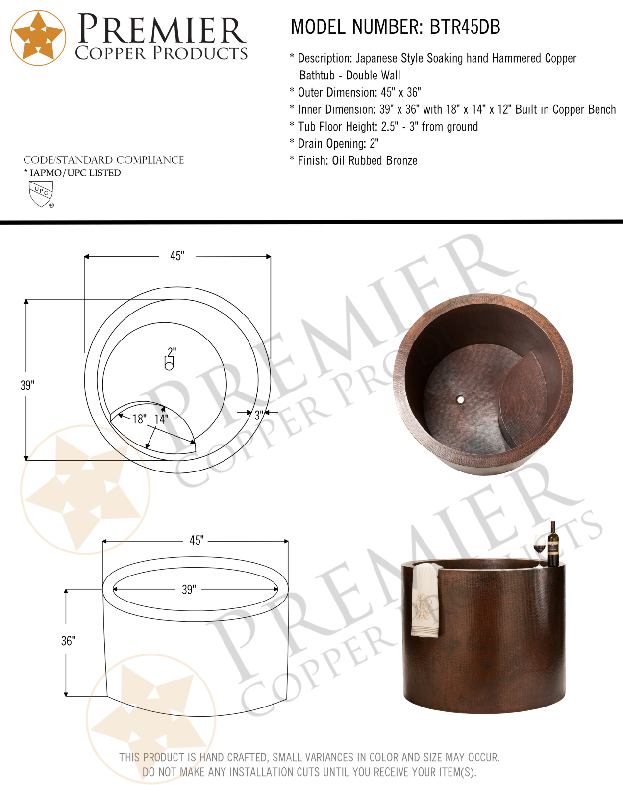 Premier Copper Products IER1179 Specifications - ManualMachine.com