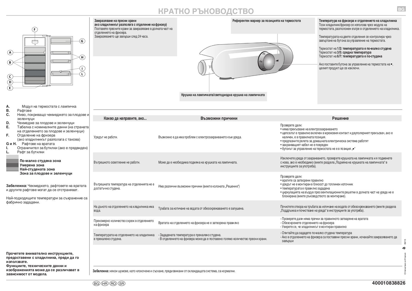 HOTPOINT/ARISTON S 12 A1 D/HA Quick reference guide