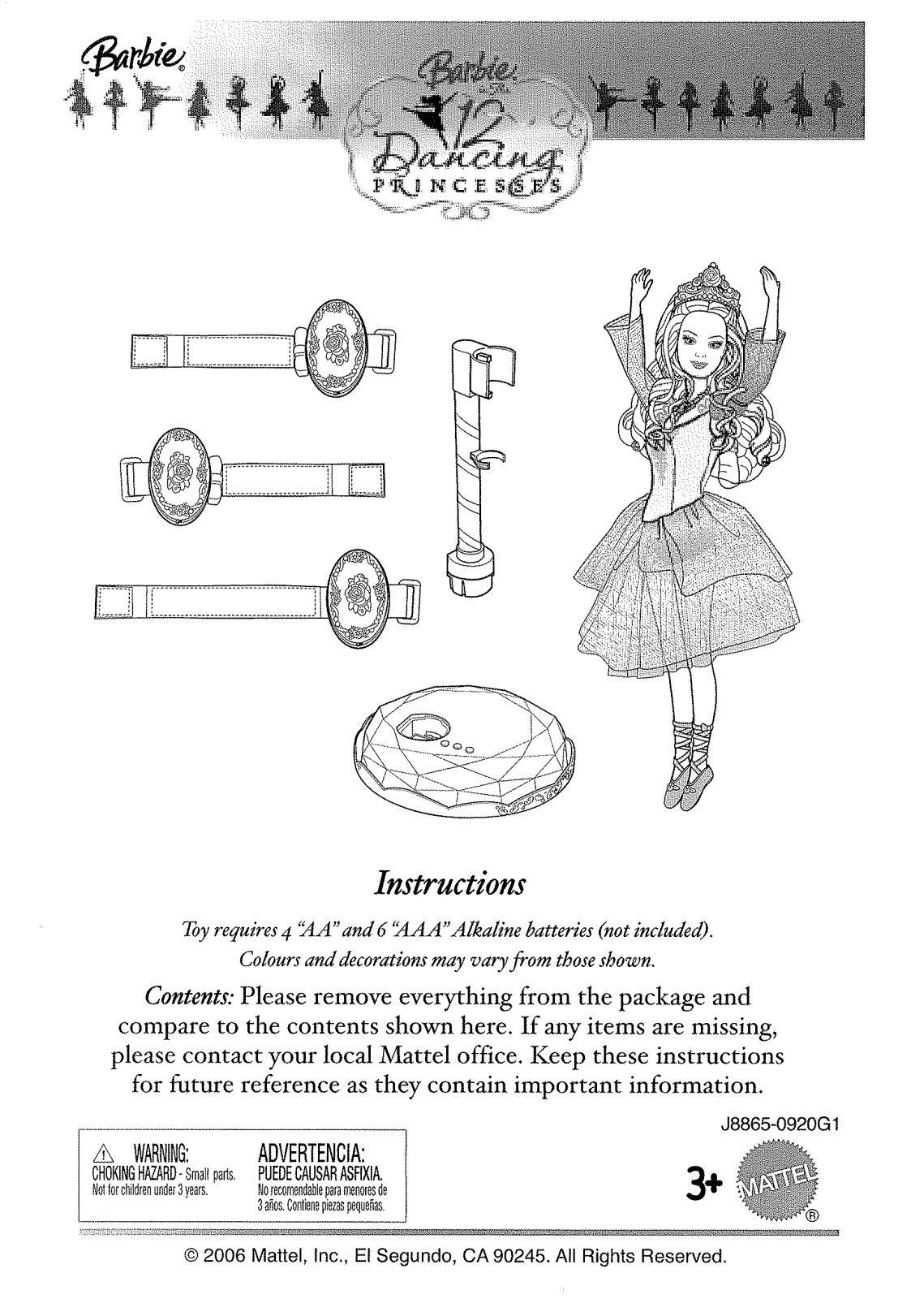 Mattel Asia Pacific Sourcing J8865 06A4R User Manual