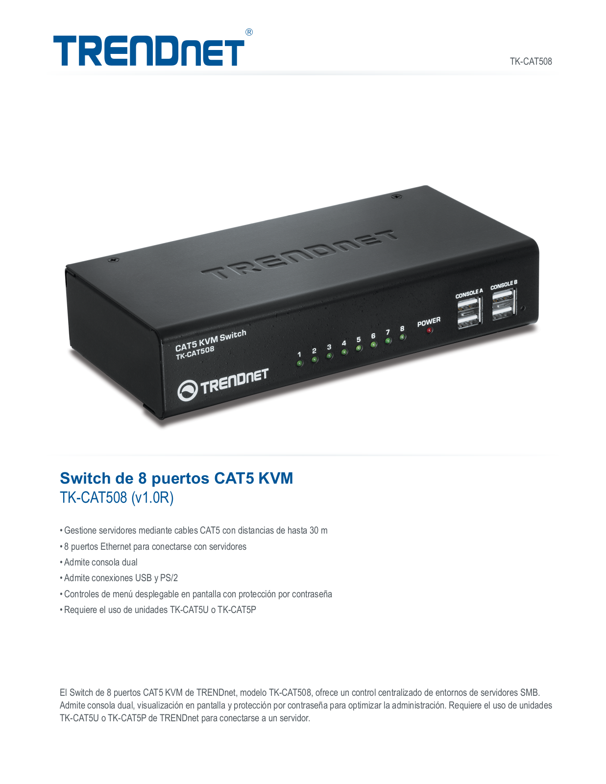 Trendnet TK-CAT508 Datasheet