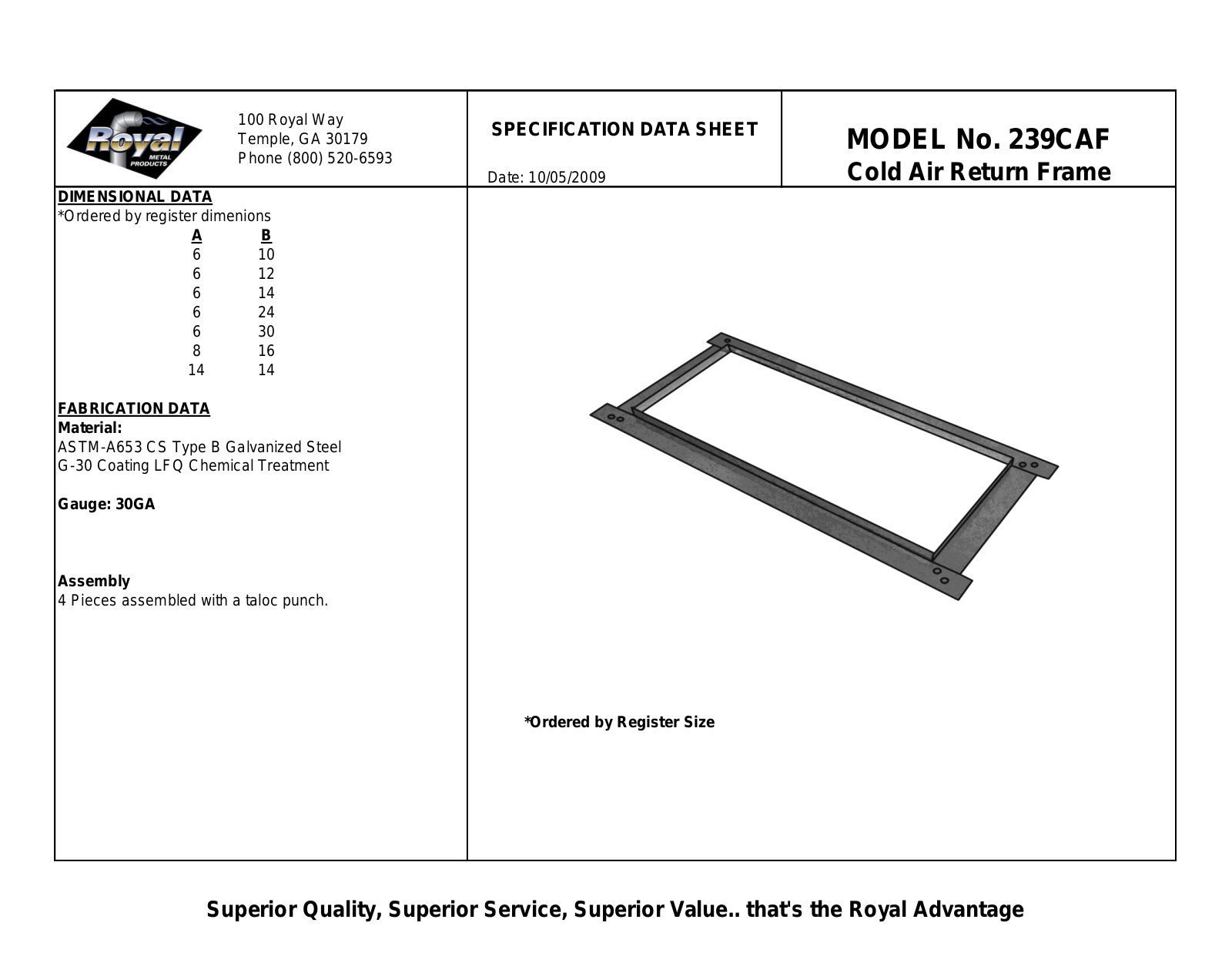 Royal Way 239CAF User Manual